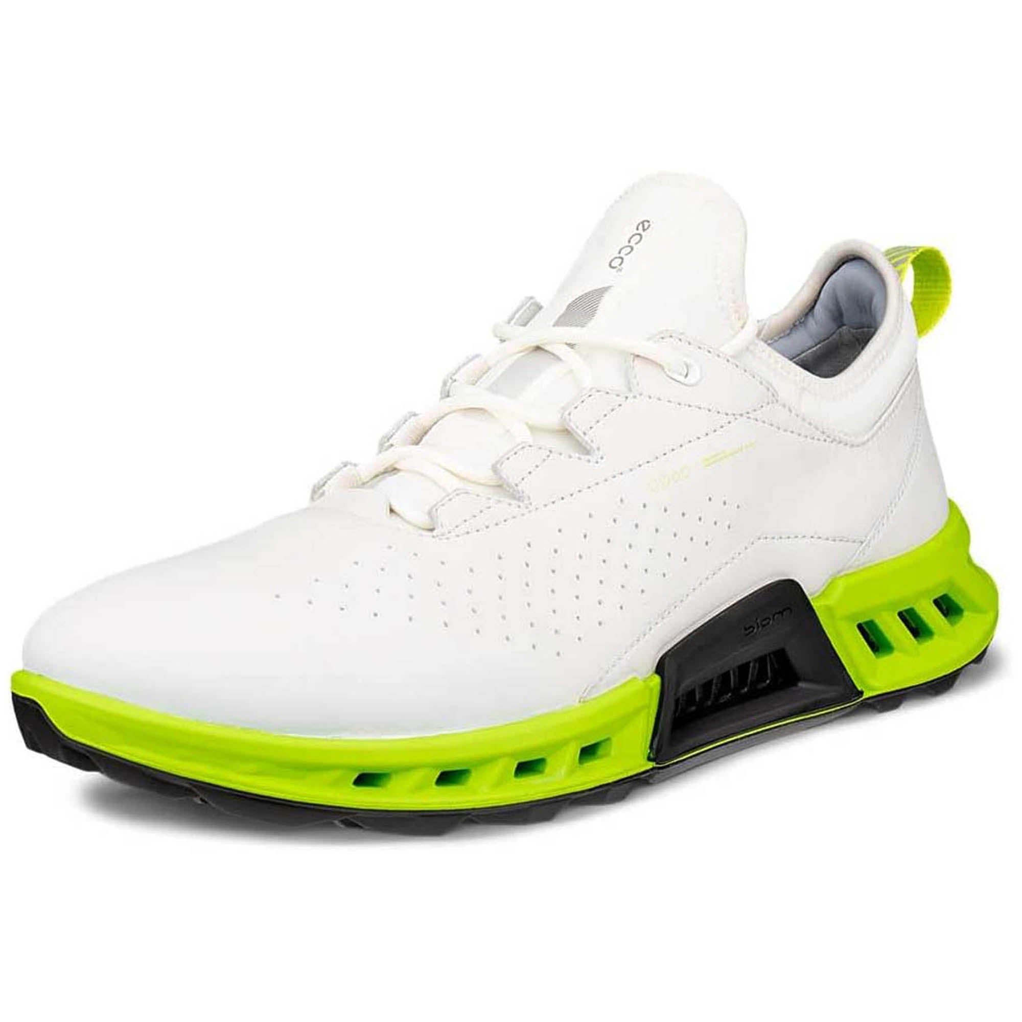 Ecco Biom C4 Golf Shoes - White & Lime Punch