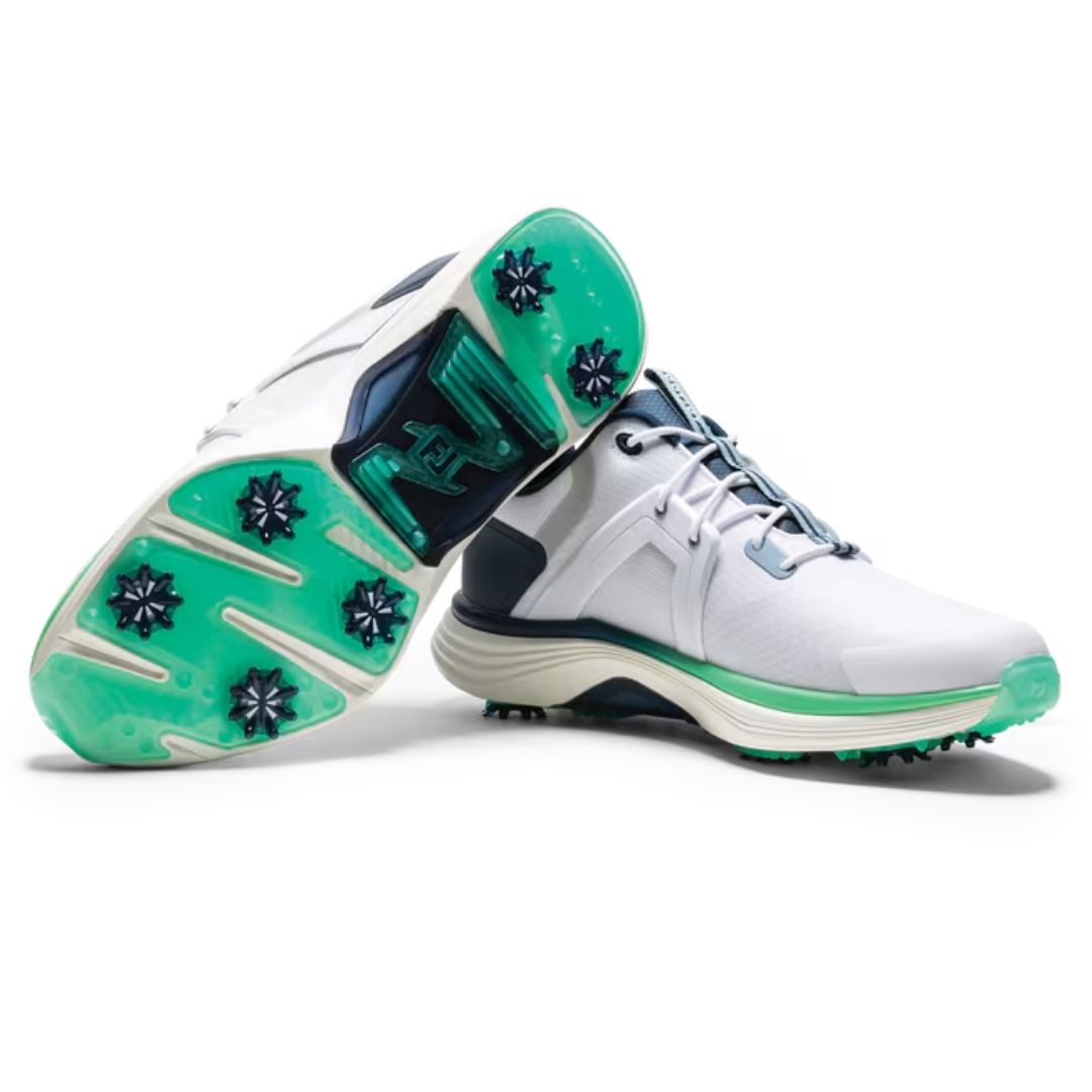 Footjoy Hyperflex Golf Shoes - White, Navy & Green