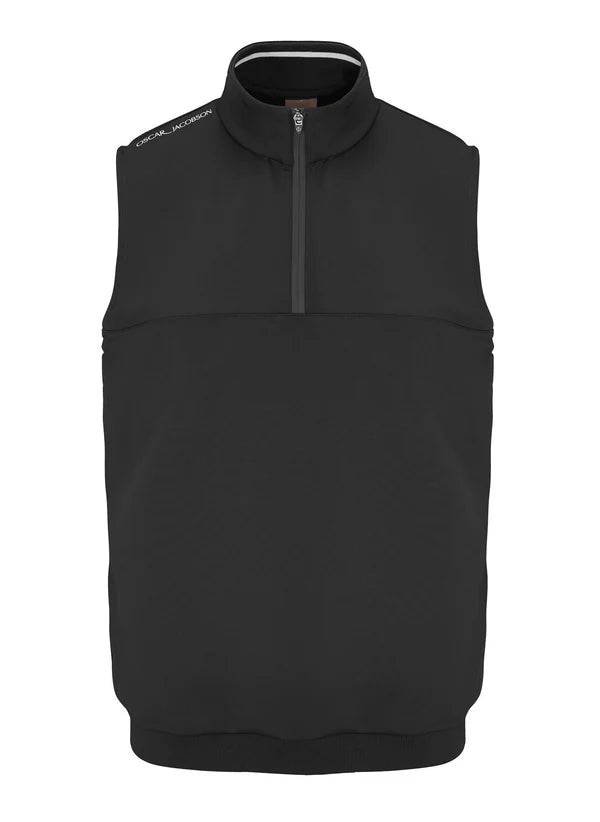 Oscar Jacobson Westland Sleeveless 1/4 Zip Golf Pullover - Black