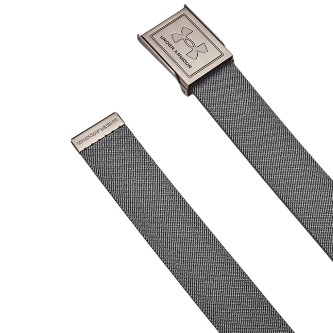 Men's UA Drive Stretch Webbing Belt - Grey & Black