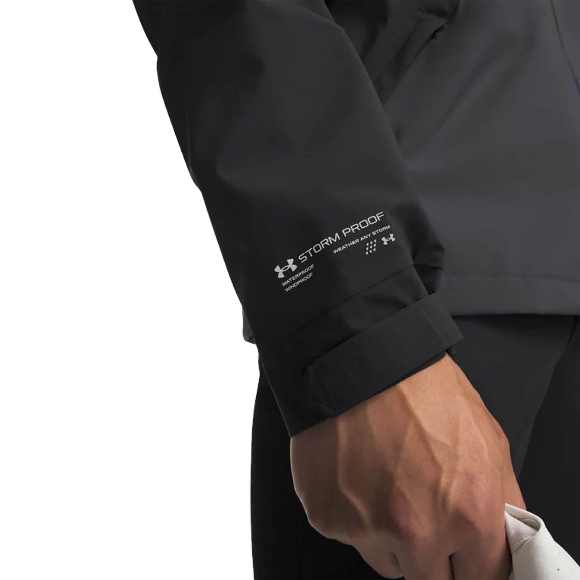 Under Armour Glide Golf Rain Jacket AW26 - Black, Anthracite & Metallic Silver