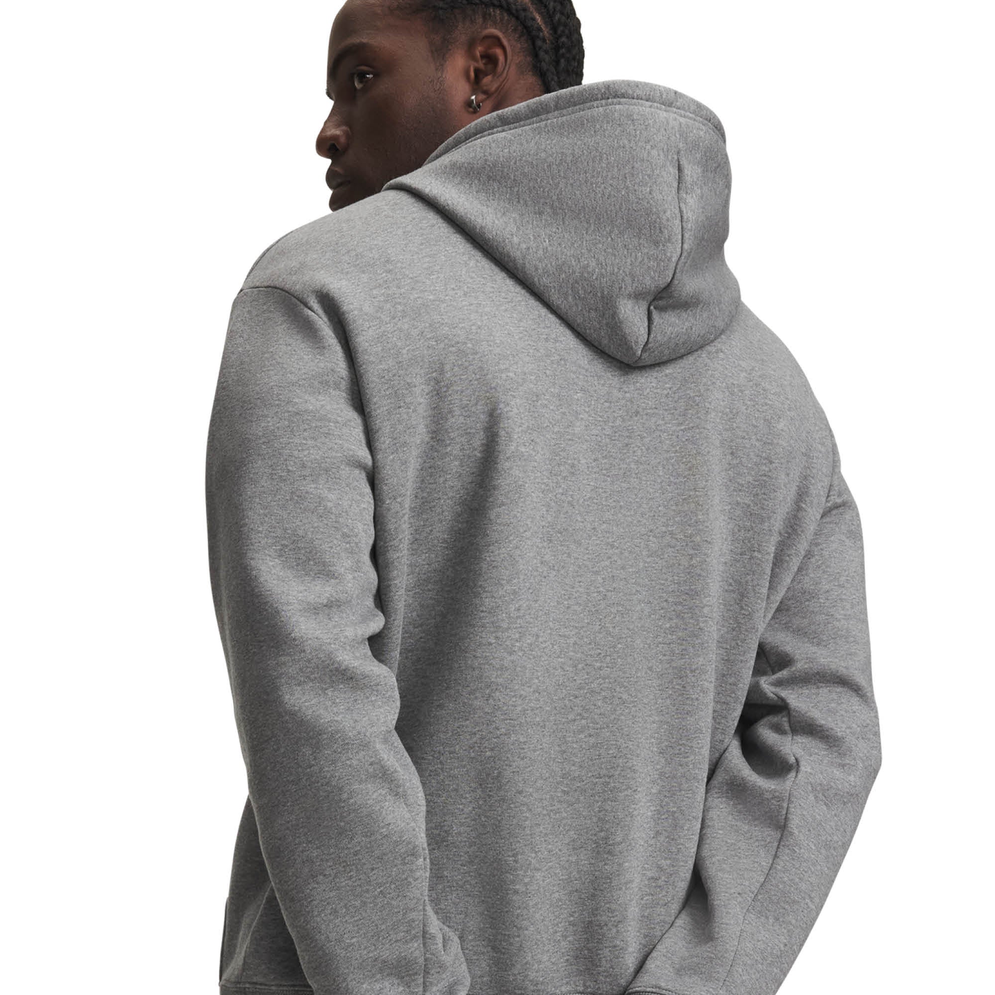 Under Armour Rival Fleece Golf Hoodie - Castlerock Light Heather & White