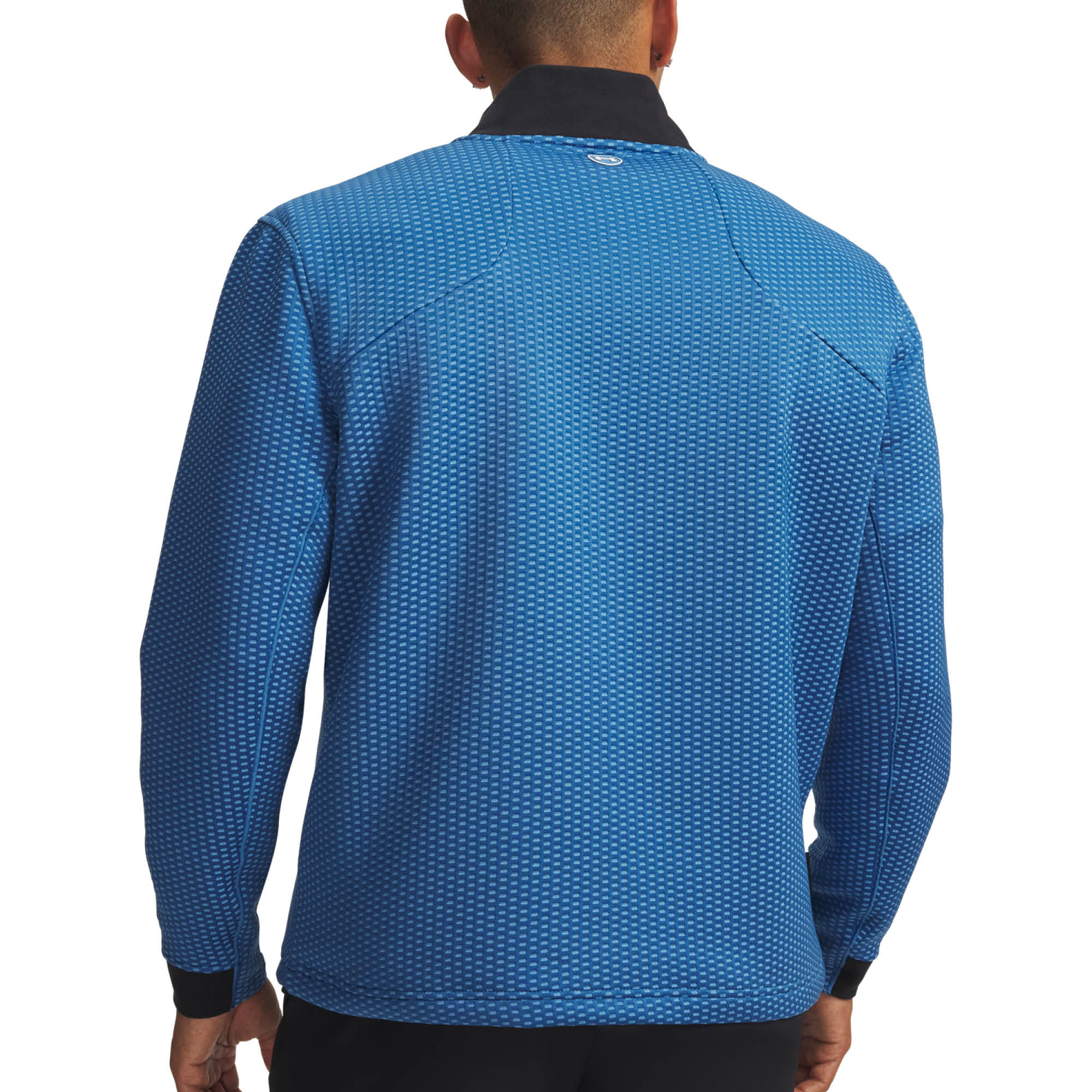 Under Armour Drive Pro Hybrid 1/2 Zip Golf Midlayer AW26 - Aegean Blue & White