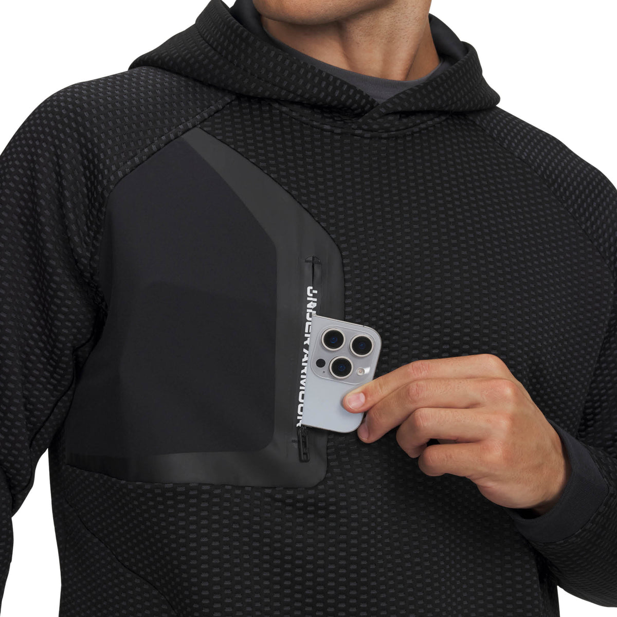 Under Armour Drive Pro Hybrid Golf Hoodie AW26 - Black & White