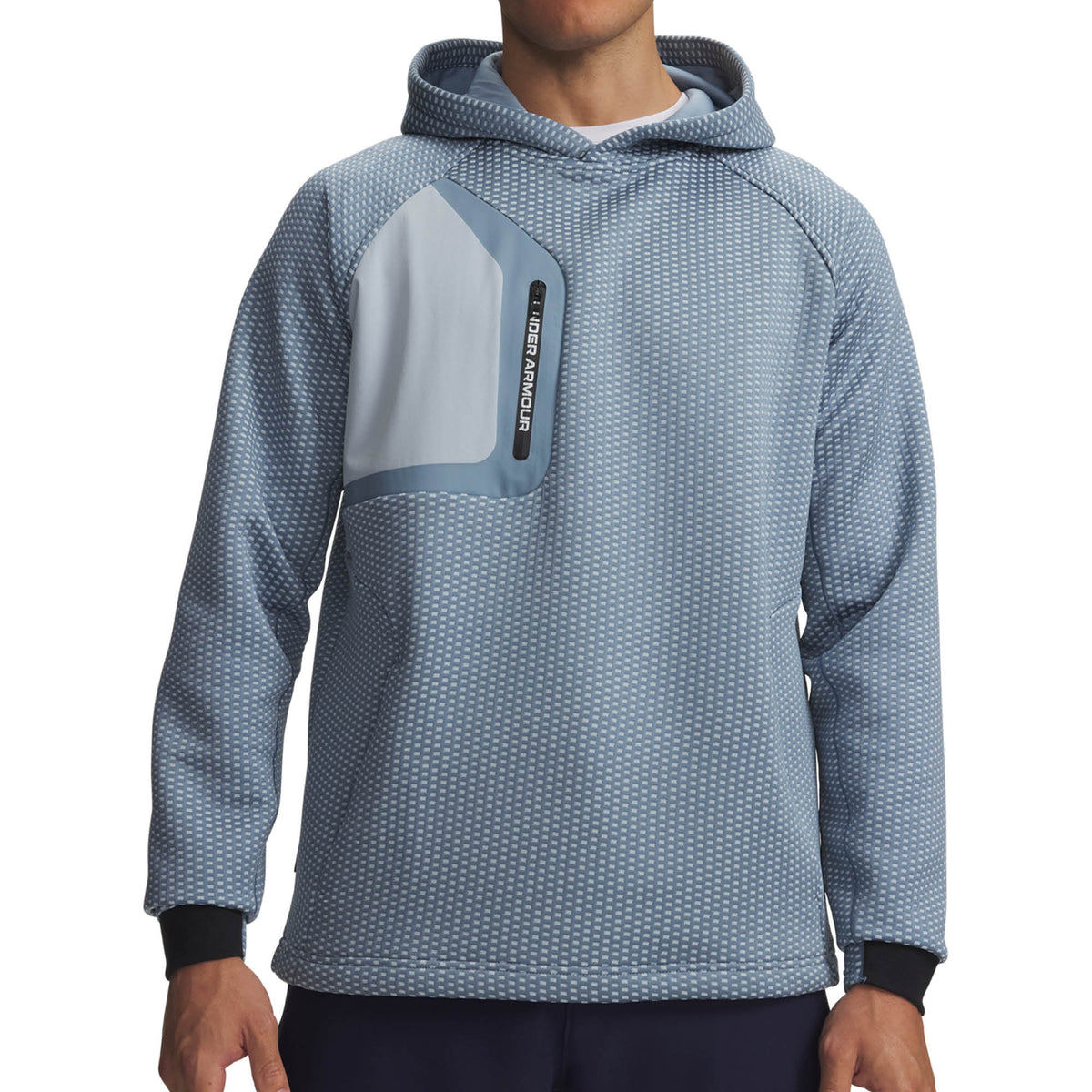 Under Armour Drive Pro Hybrid Golf Hoodie AW26 - Blue Wind & White