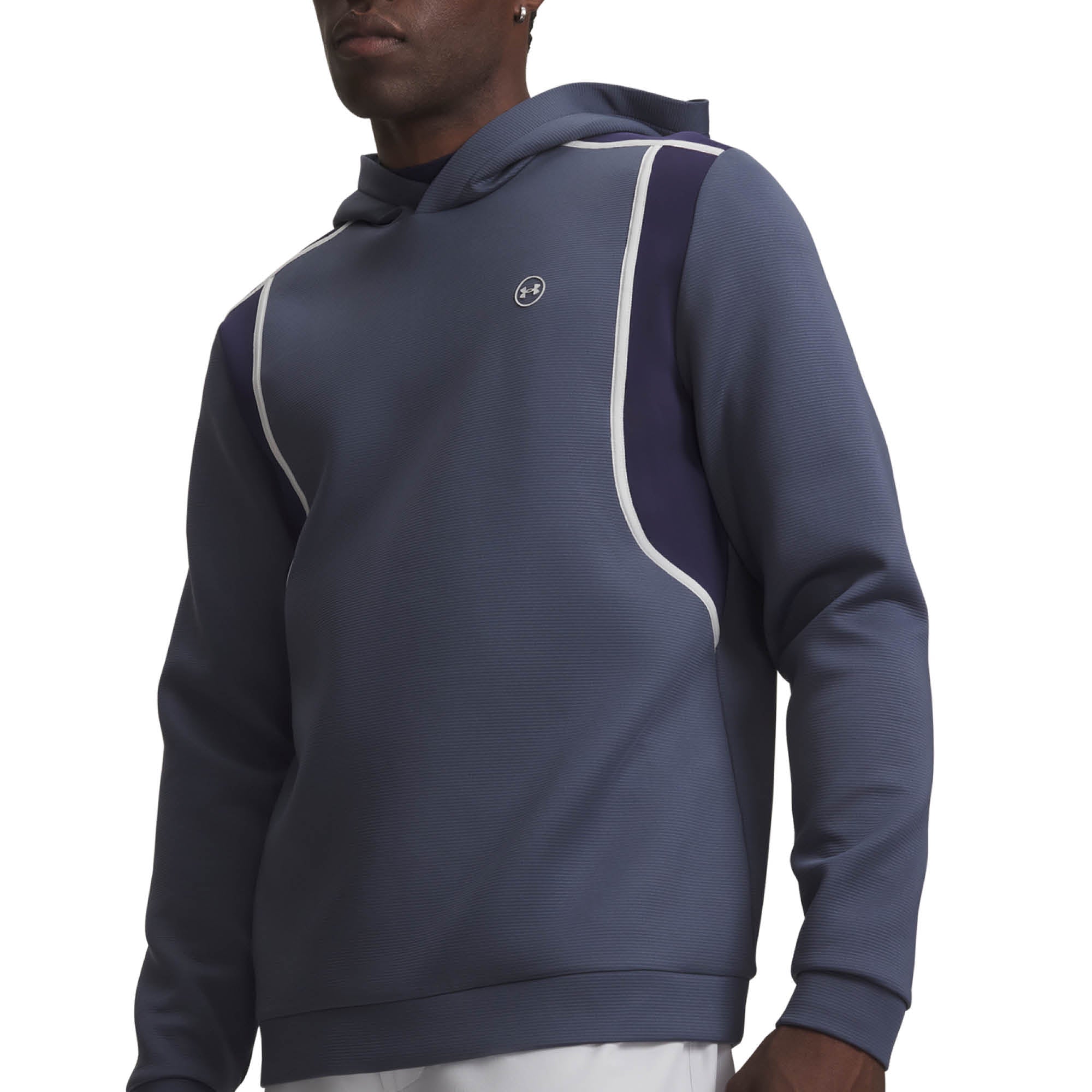 Under Armour Drive Midlayer Golf Hoodie - Downpour Grey, Midnight Navy & Halo Grey