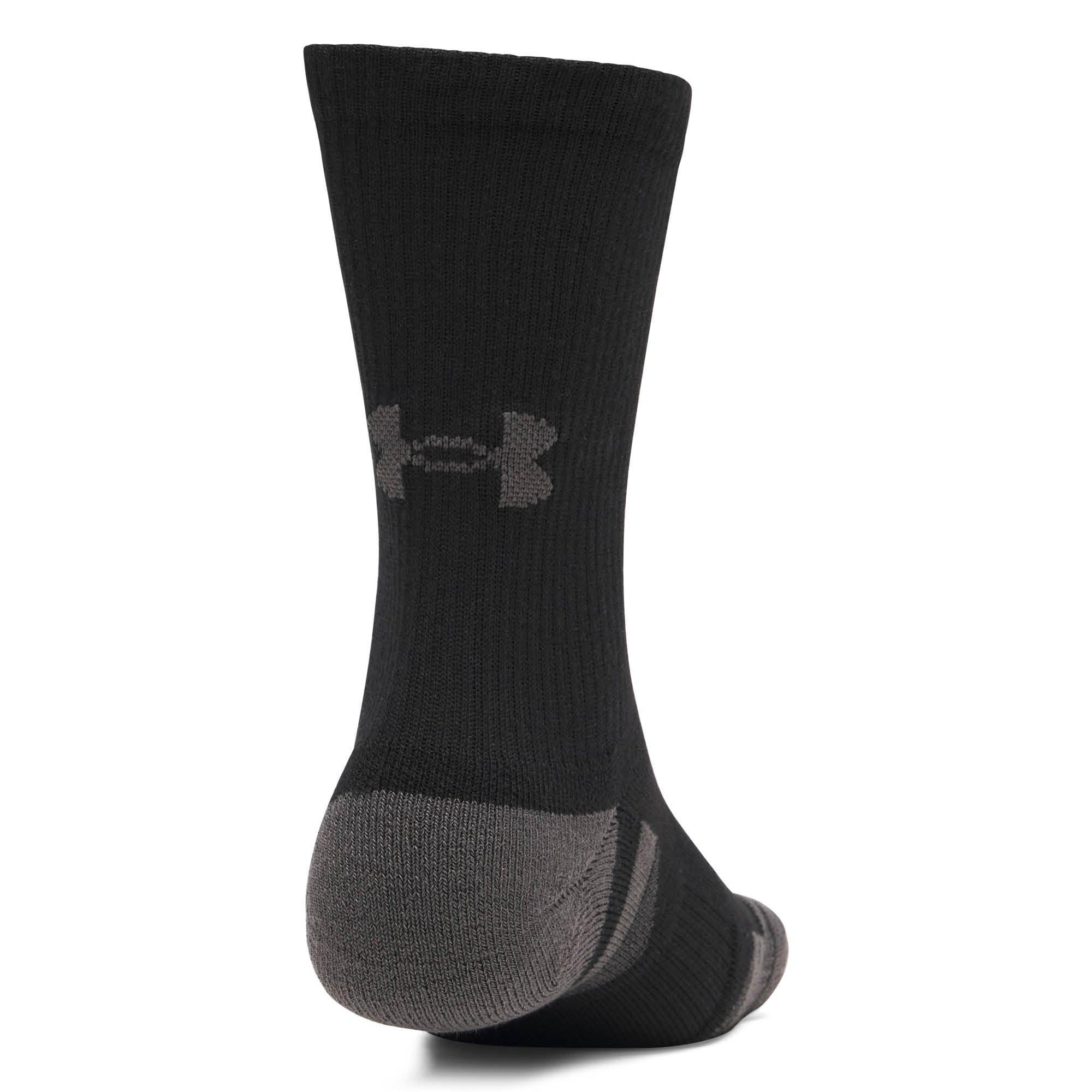 Under Armour Performance Tech Crew Golf Socks 3-Pack AW26 - Ultimate Black & Jet Grey - Size 7.5-12