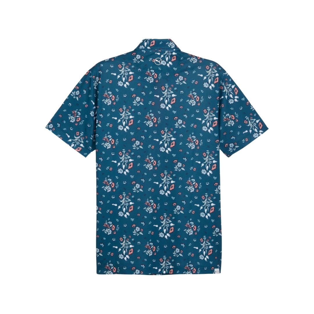 Puma Pique Heirloom Golf Polo Shirt (Ocean Tropic & Melon Punch)