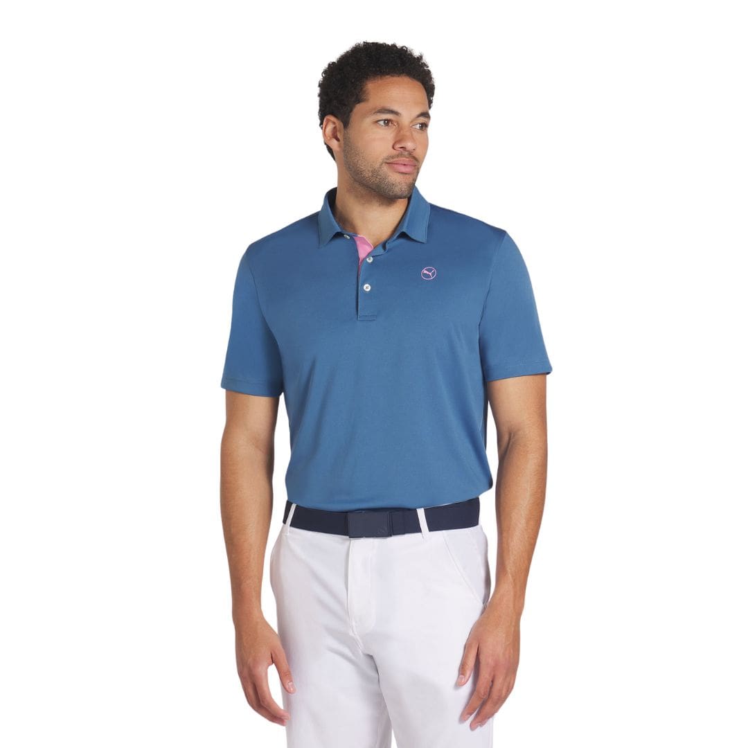 Puma Pure Solid Golf Polo Shirt (Blue Horizon)