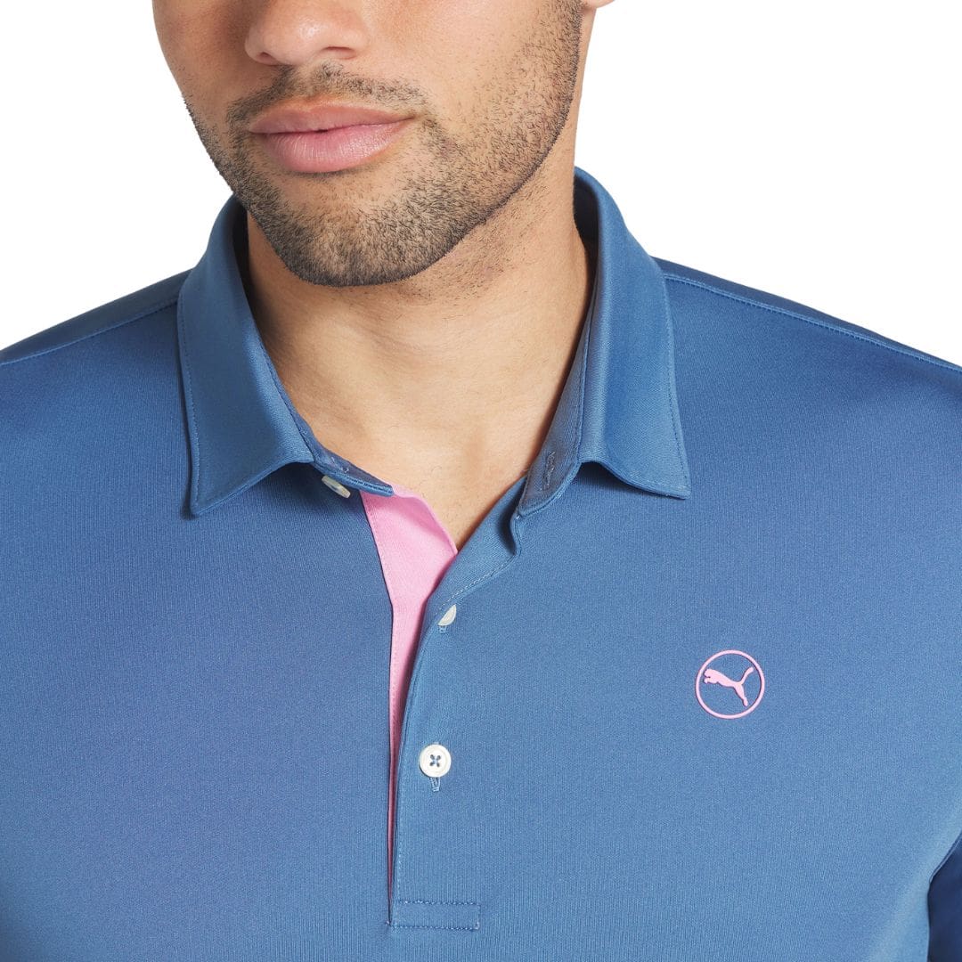 Puma Pure Solid Golf Polo Shirt (Blue Horizon)
