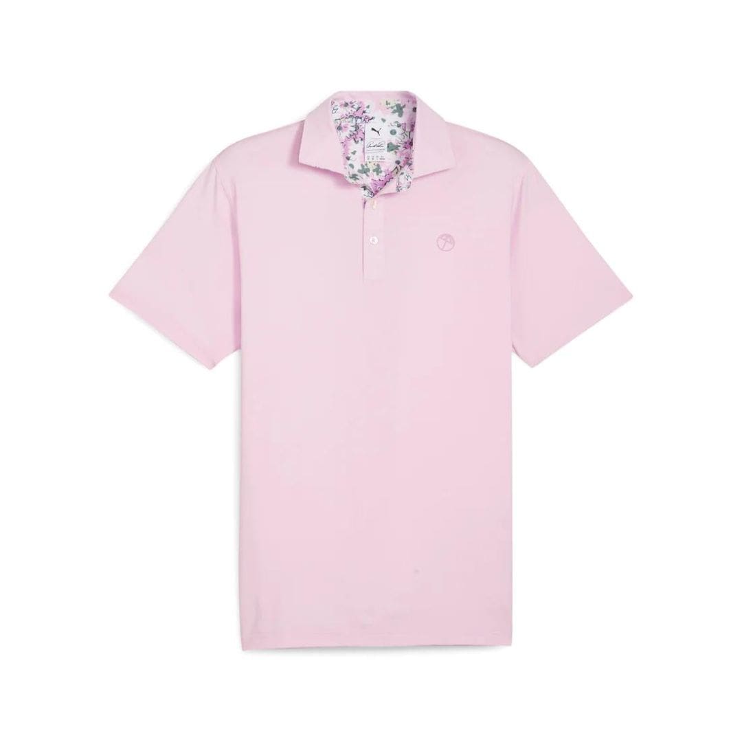 Puma x Arnold Palmer Floral Trim Golf Polo (Pale Pink)