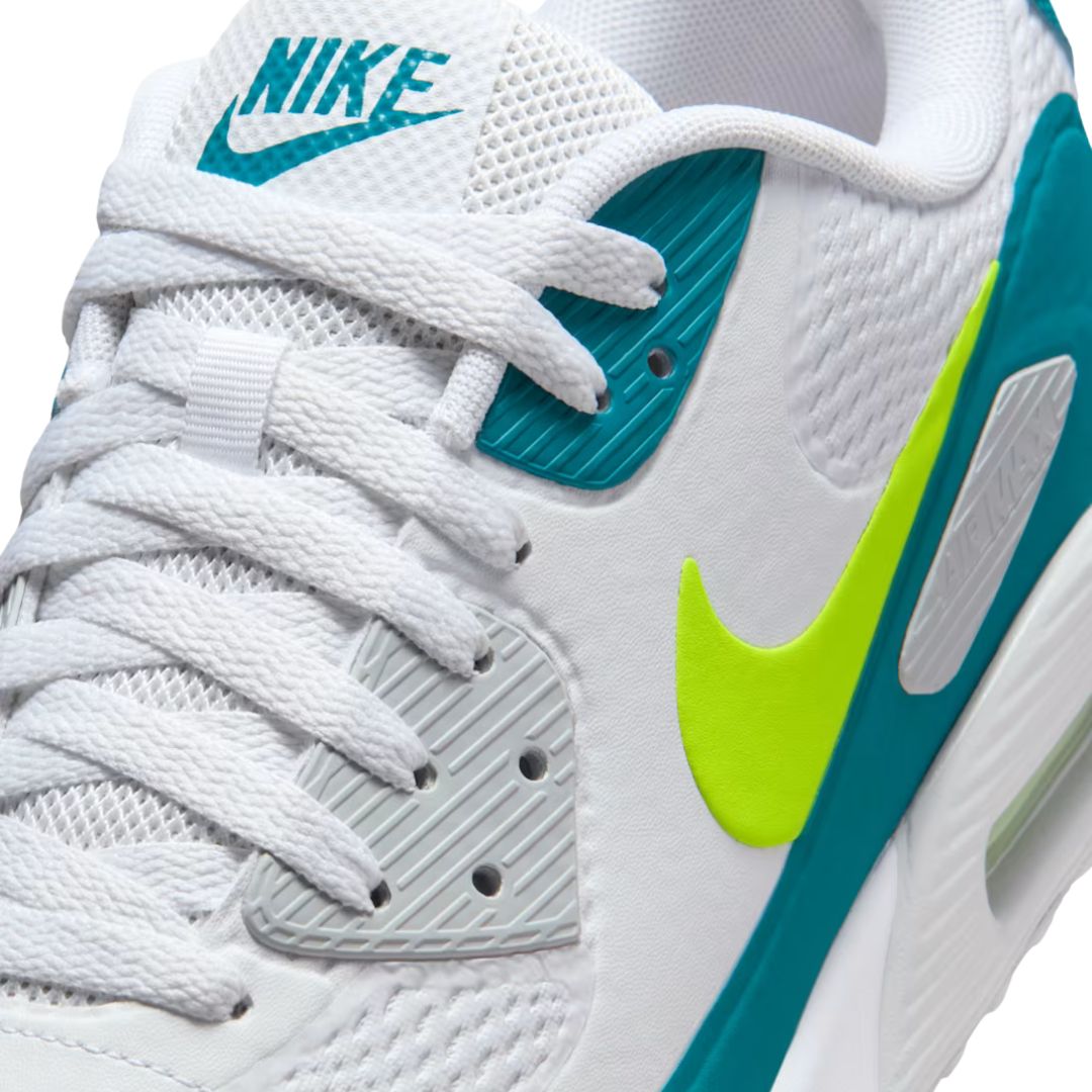 Nike Air Max 90 G Golf Shoe - White, Volt - Bright Spruce