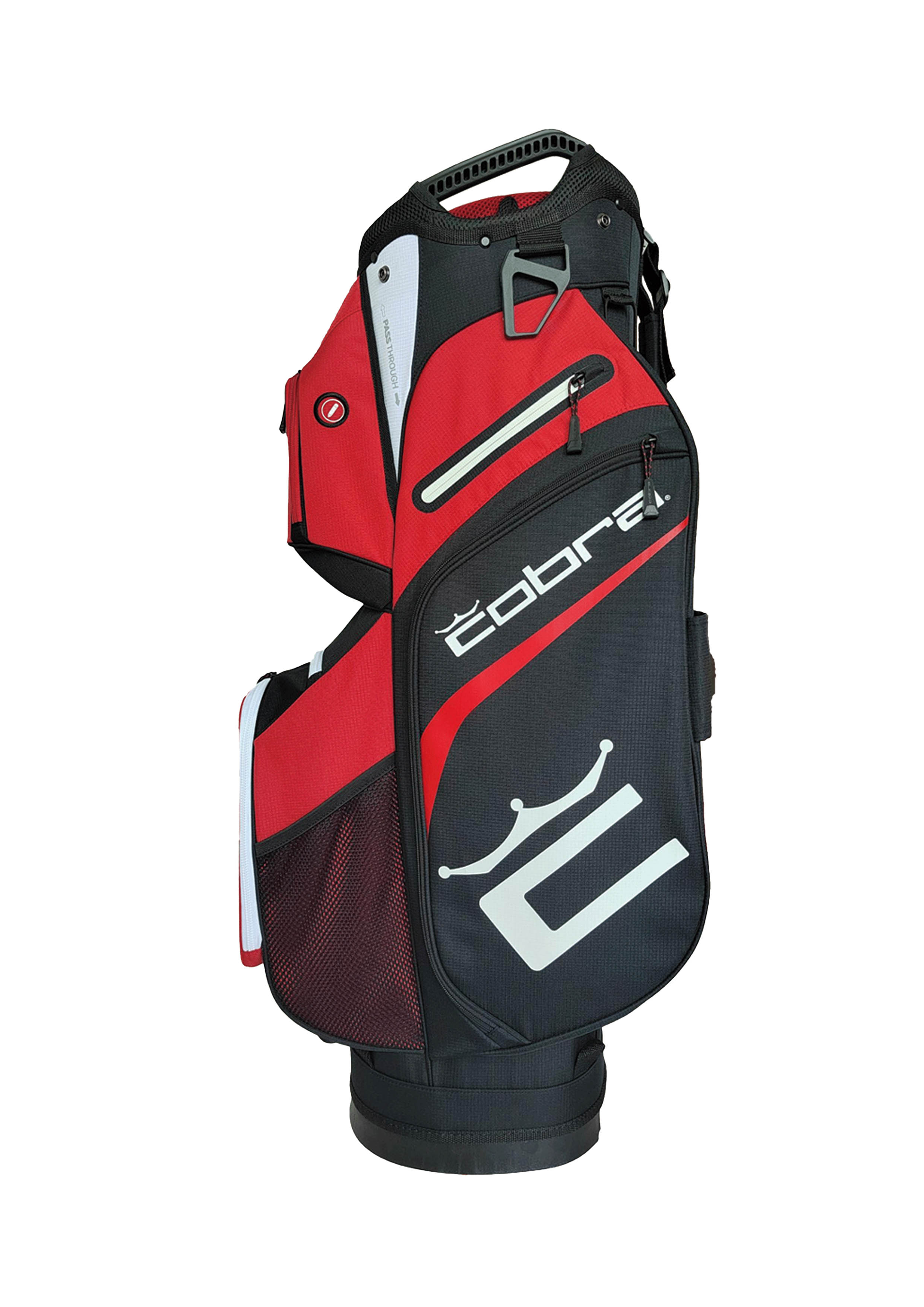 Cobra Signature Golf Cart Bag - Bright White, High Risk Red & Puma Black