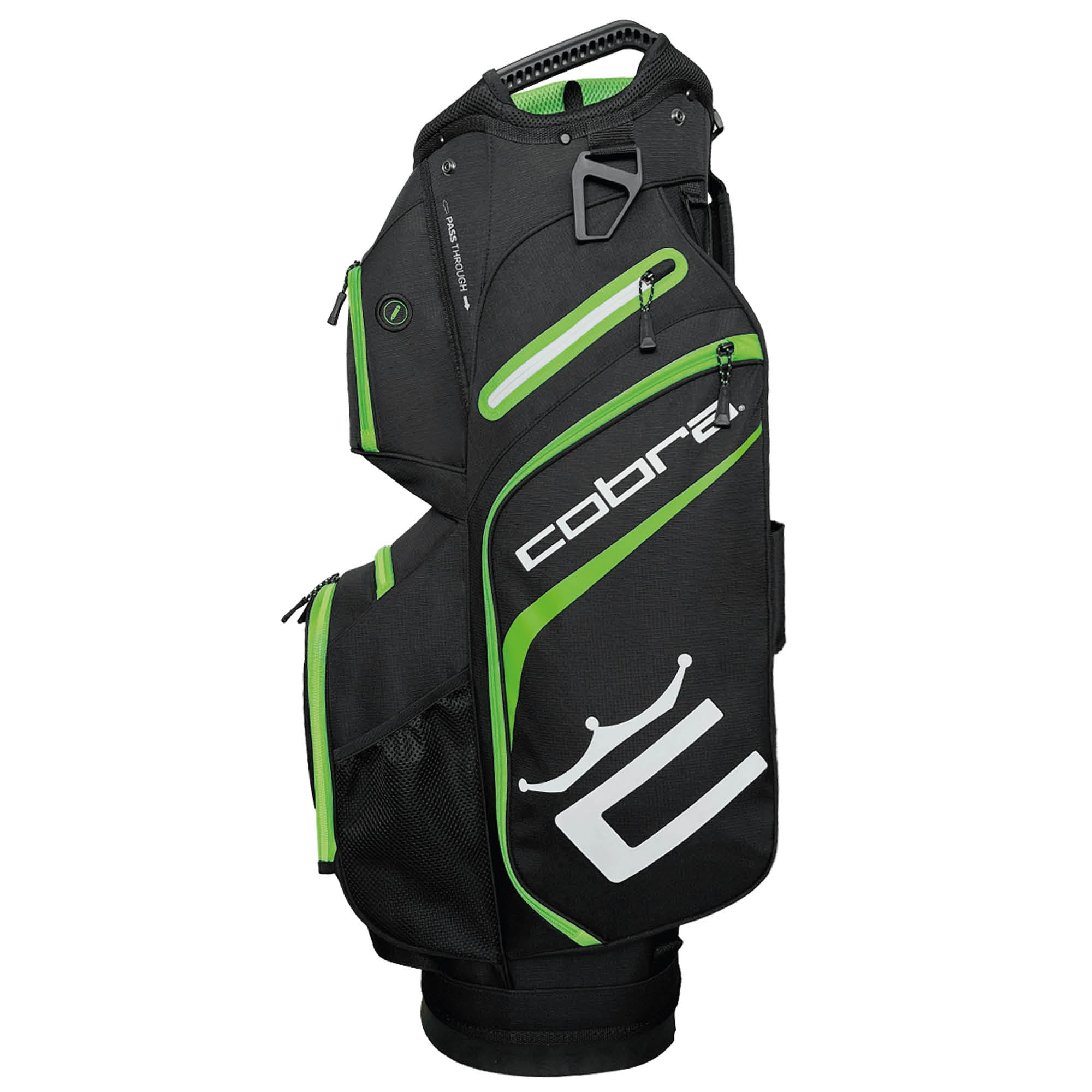 Cobra Signature Golf Cart Bag - Black, Grey & Fluorescent Green