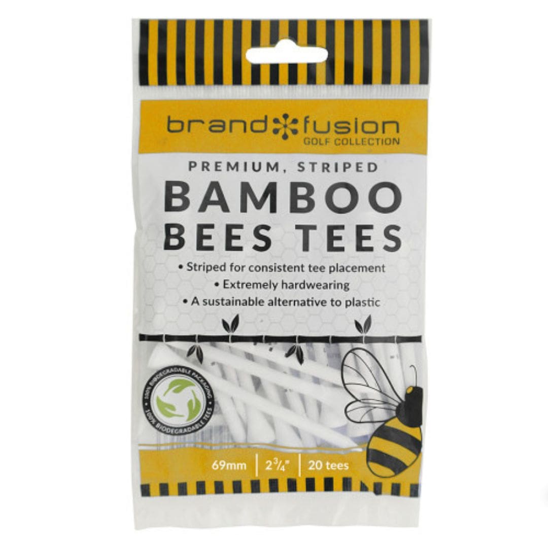 Brand Fusion 69mm Striped Bamboo Bees Tees Small Pack