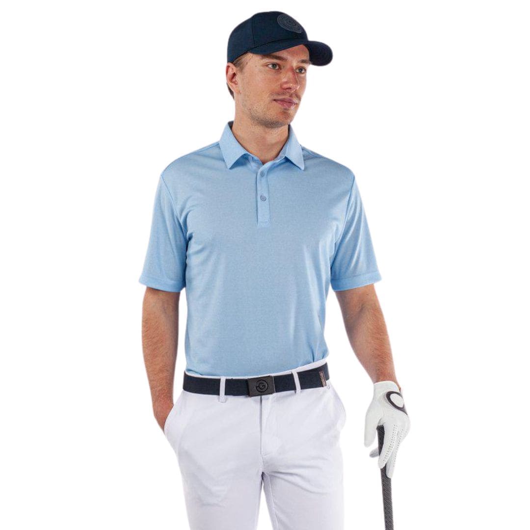 Galvin Green Marv Golf Polo Shirt (Light Blue Melange)