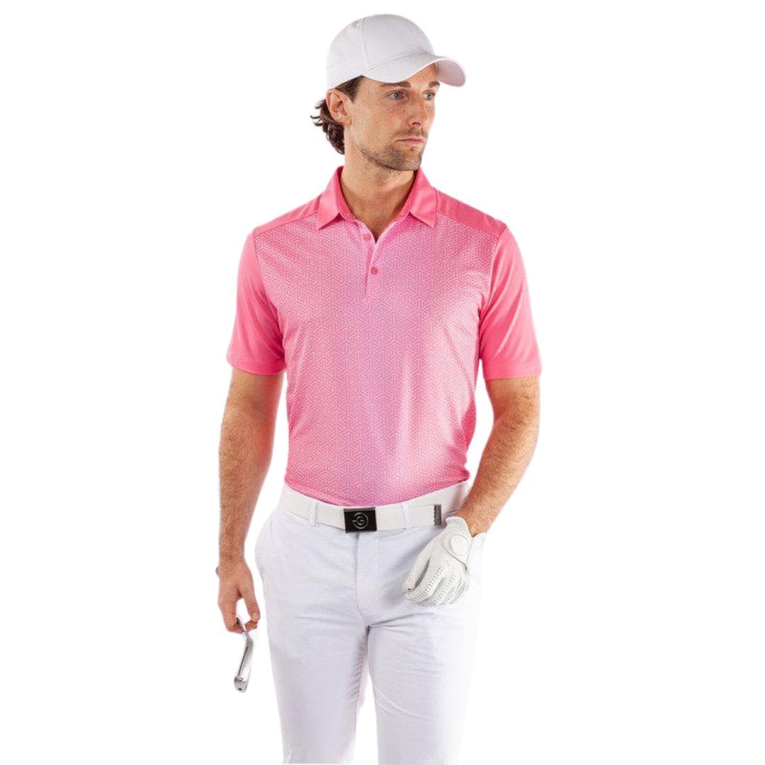 Galvin Green Mile Golf Polo Shirt (Camelia Rose & White)