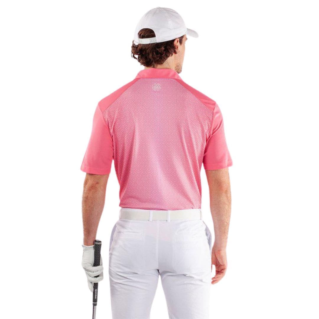Galvin Green Mile Golf Polo Shirt (Camelia Rose & White)