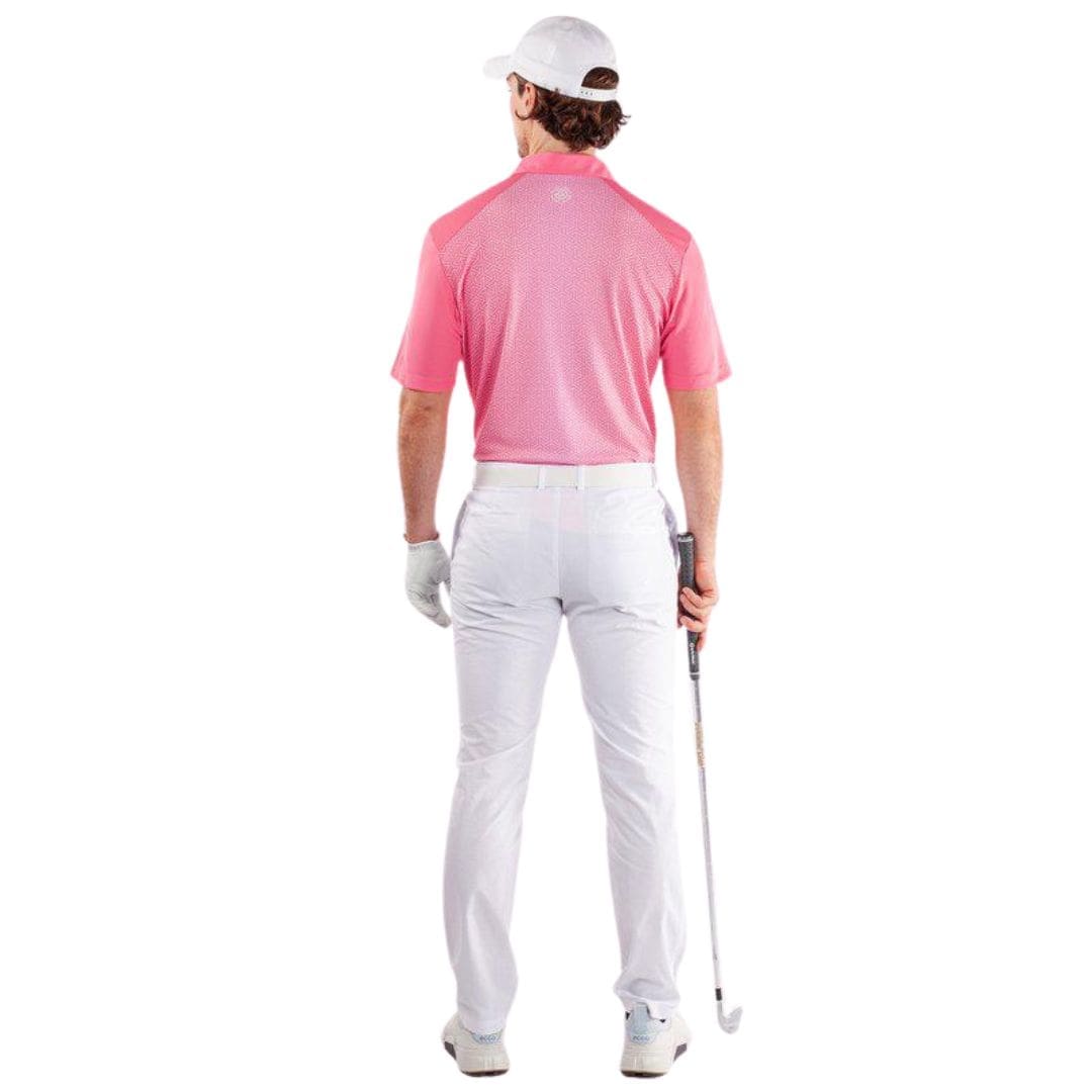 Galvin Green Mile Golf Polo Shirt (Camelia Rose & White)