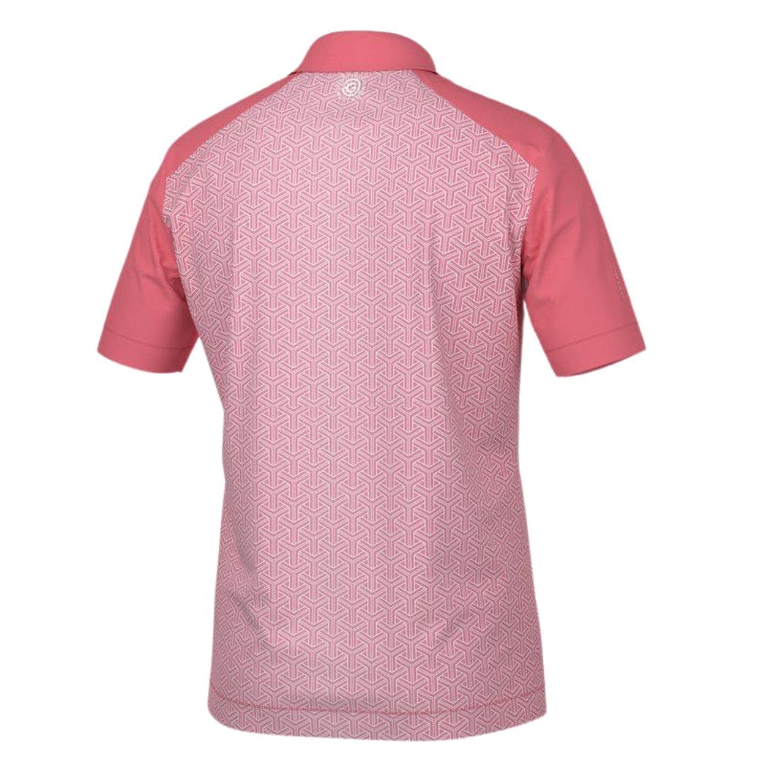 Galvin Green Mile Golf Polo Shirt (Camelia Rose & White)