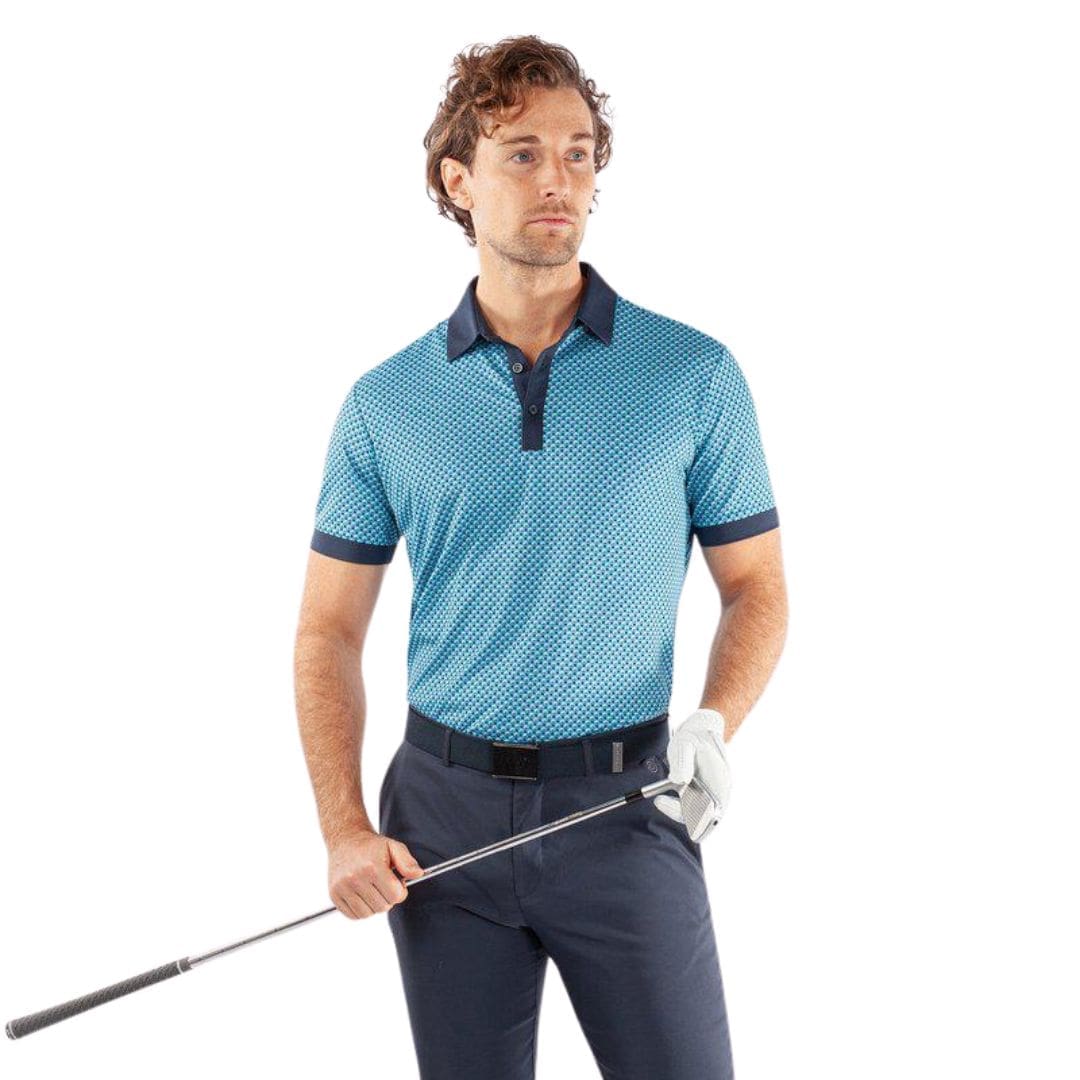 Galvin Green Mate Golf Polo Shirt (Aqua & Navy)