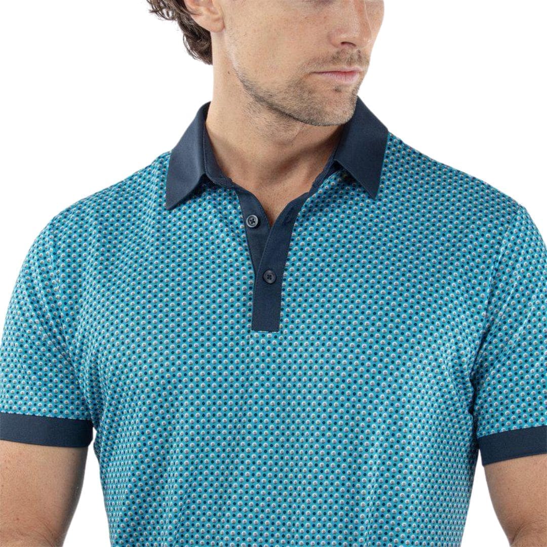 Galvin Green Mate Golf Polo Shirt (Aqua & Navy)