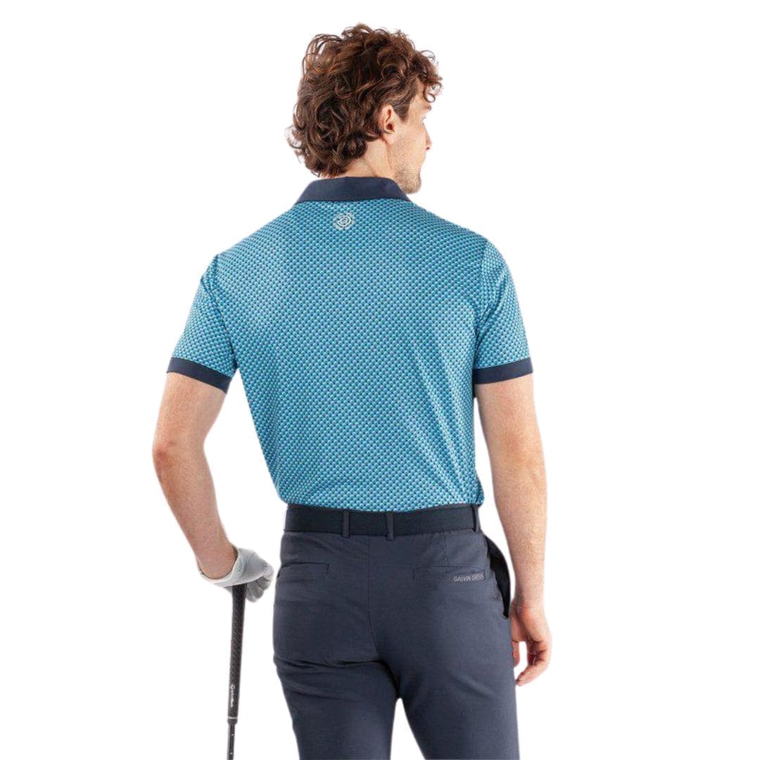 Galvin Green Mate Golf Polo Shirt (Aqua & Navy)