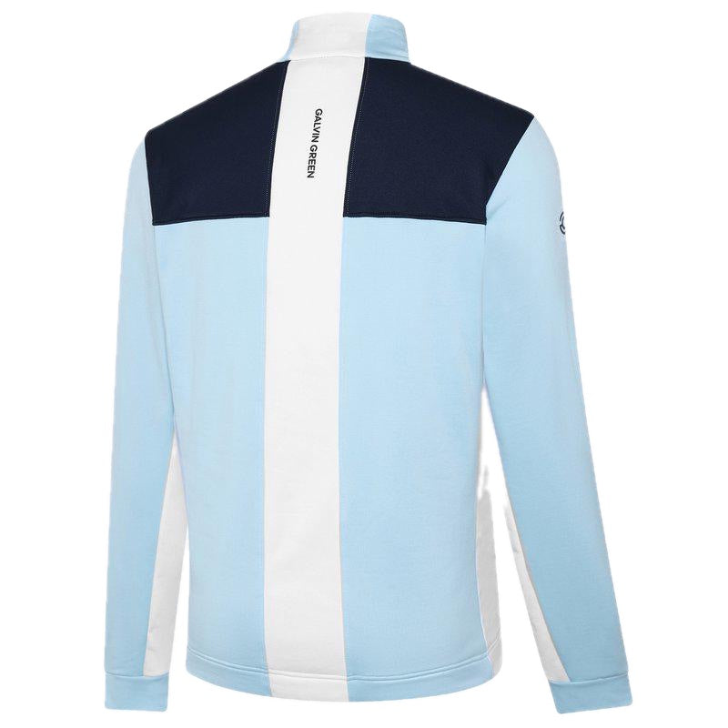 Galvin Green Dean Half-Zip Golf Pullover - Crystal Blue, White & Navy