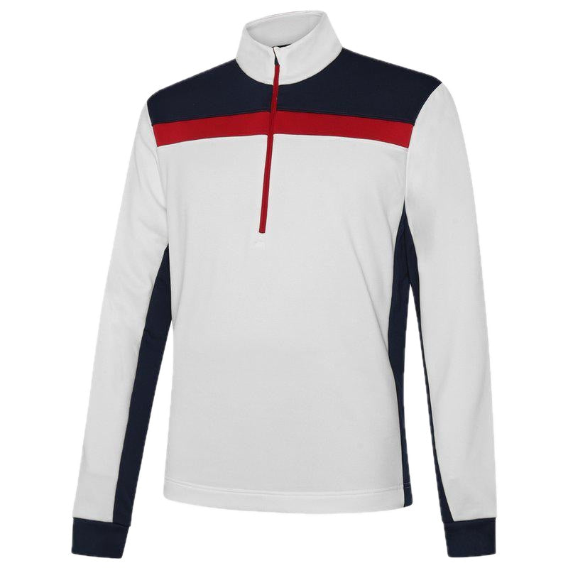 Galvin Green Dean Half-Zip Golf Pullover - White, Navy & Red