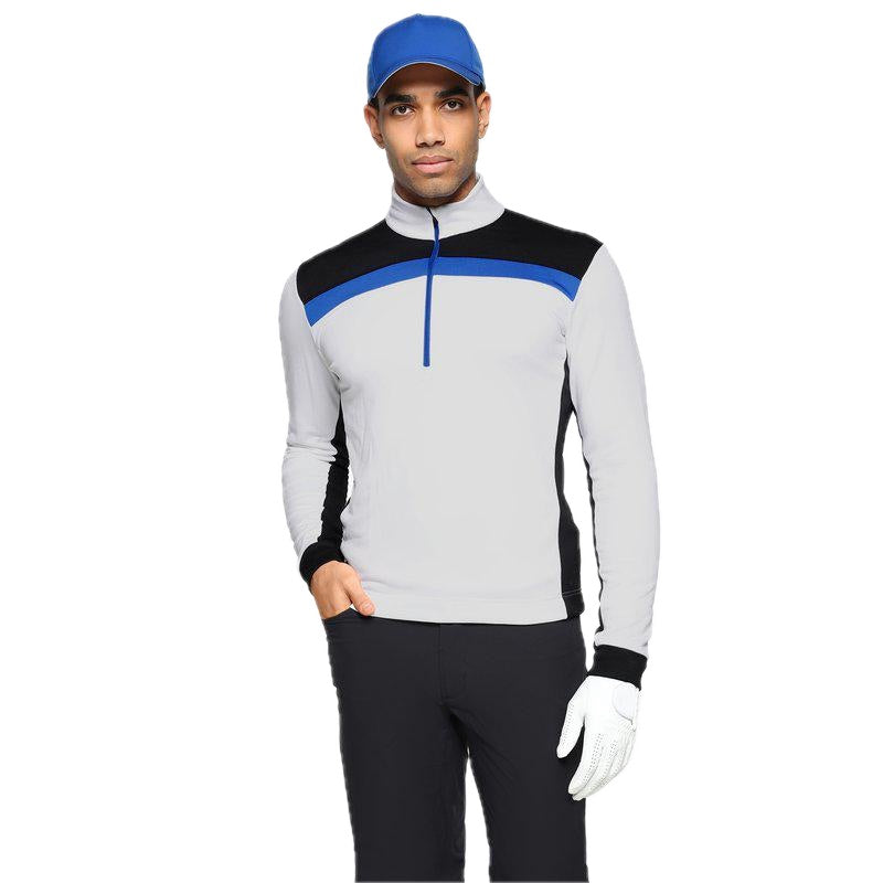 Galvin Green Dean Half-Zip Golf Pullover - Black, White & Royal Blue