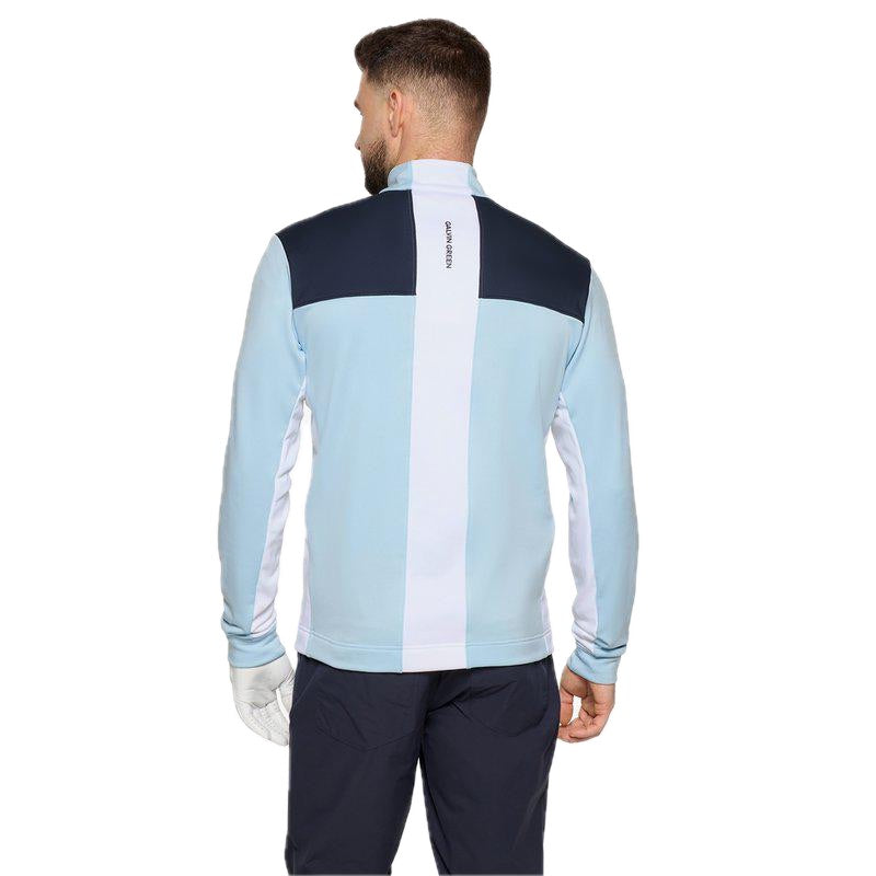 Galvin Green Dean Half-Zip Golf Pullover - Crystal Blue, White & Navy