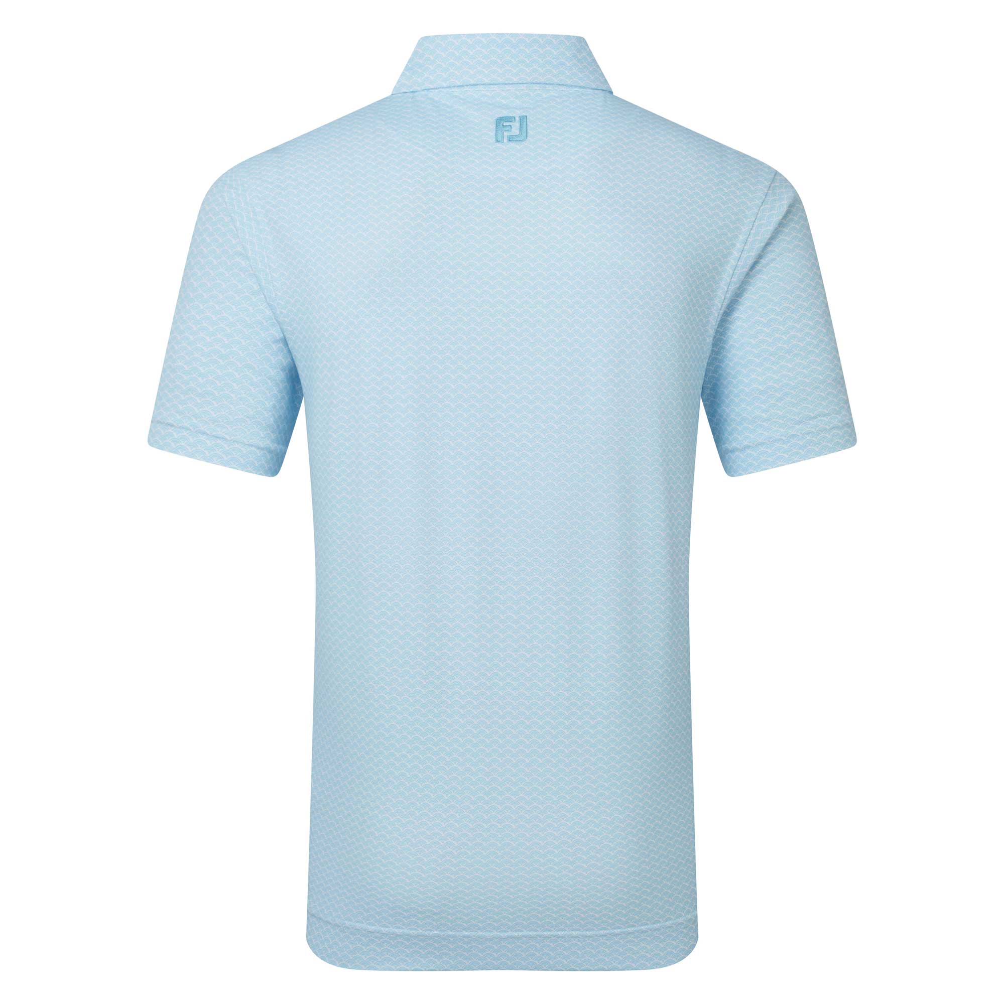 FootJoy Scallop Geo Pique Golf Polo Shirt - Blue Reef