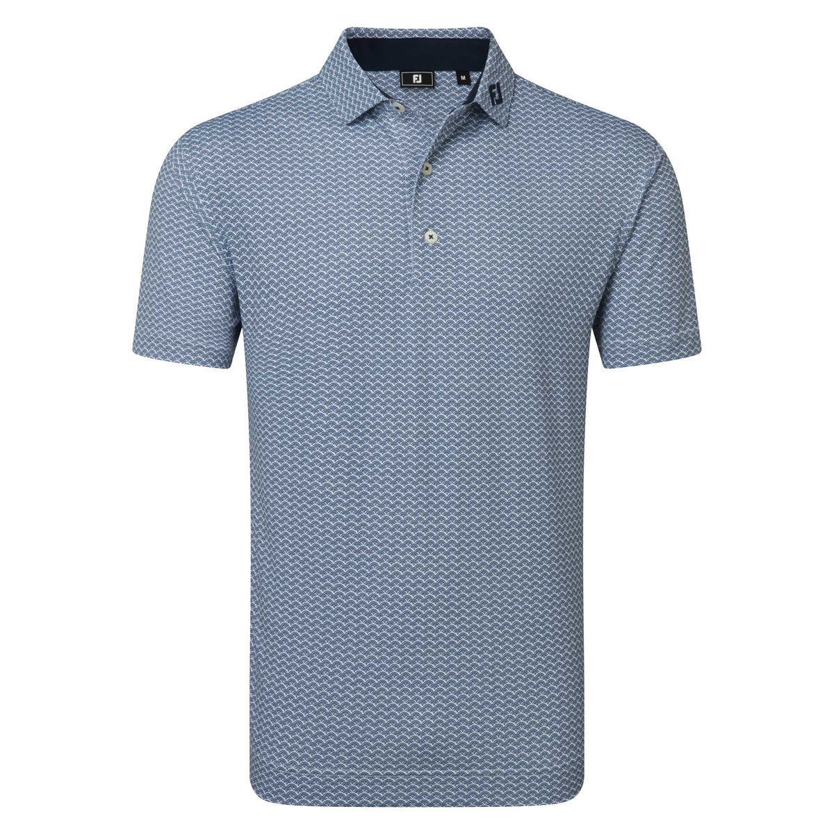 FootJoy Scallop Geo Pique Golf Polo Shirt - Navy