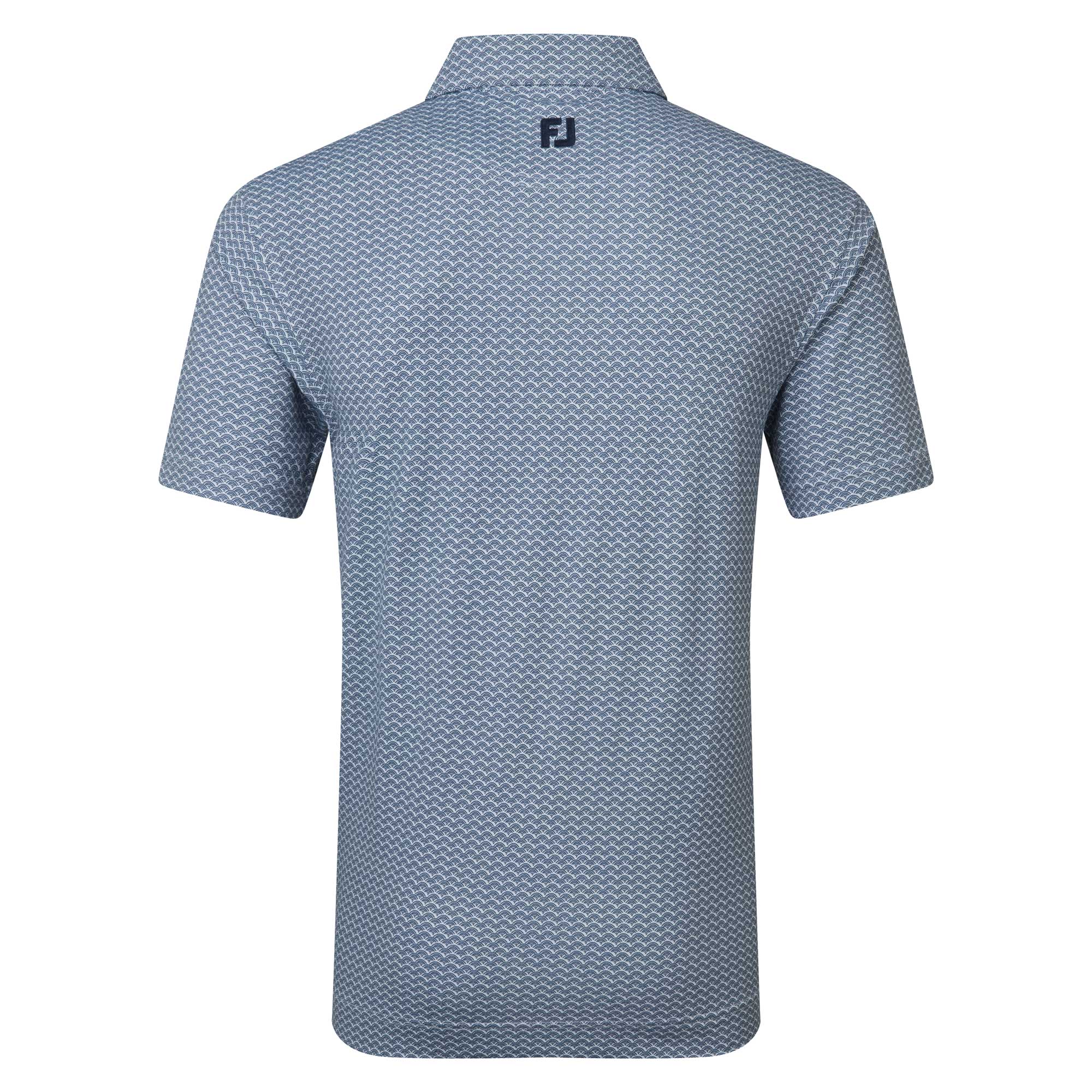 FootJoy Scallop Geo Pique Golf Polo Shirt - Navy
