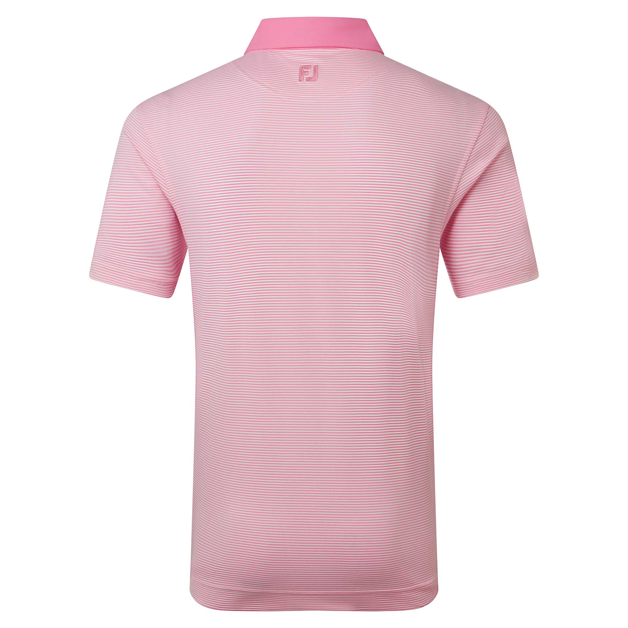 FootJoy Feeder Stripe Pique Golf Polo Shirt - Pink Pop