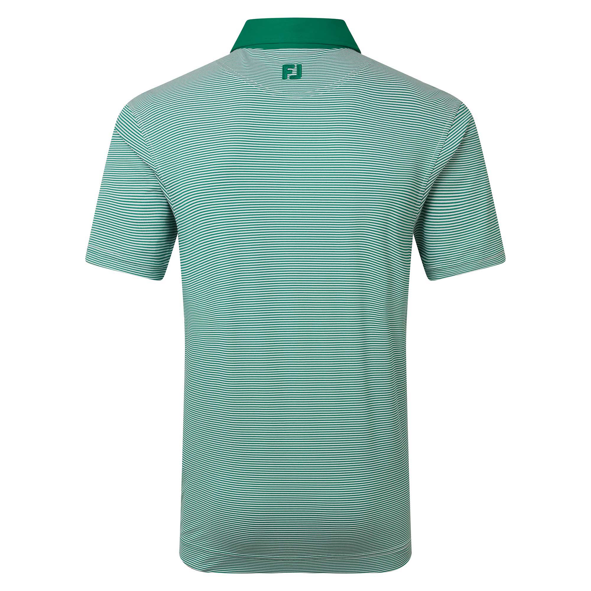 FootJoy Feeder Stripe Pique Golf Polo Shirt - Field Green