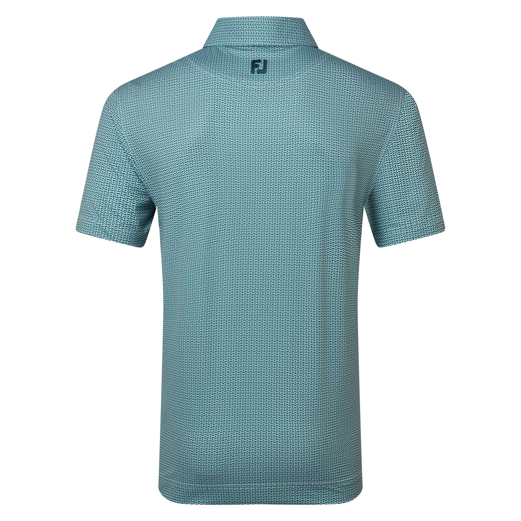 FootJoy Nautical Flag Print Golf Polo Shirt - Green & Navy