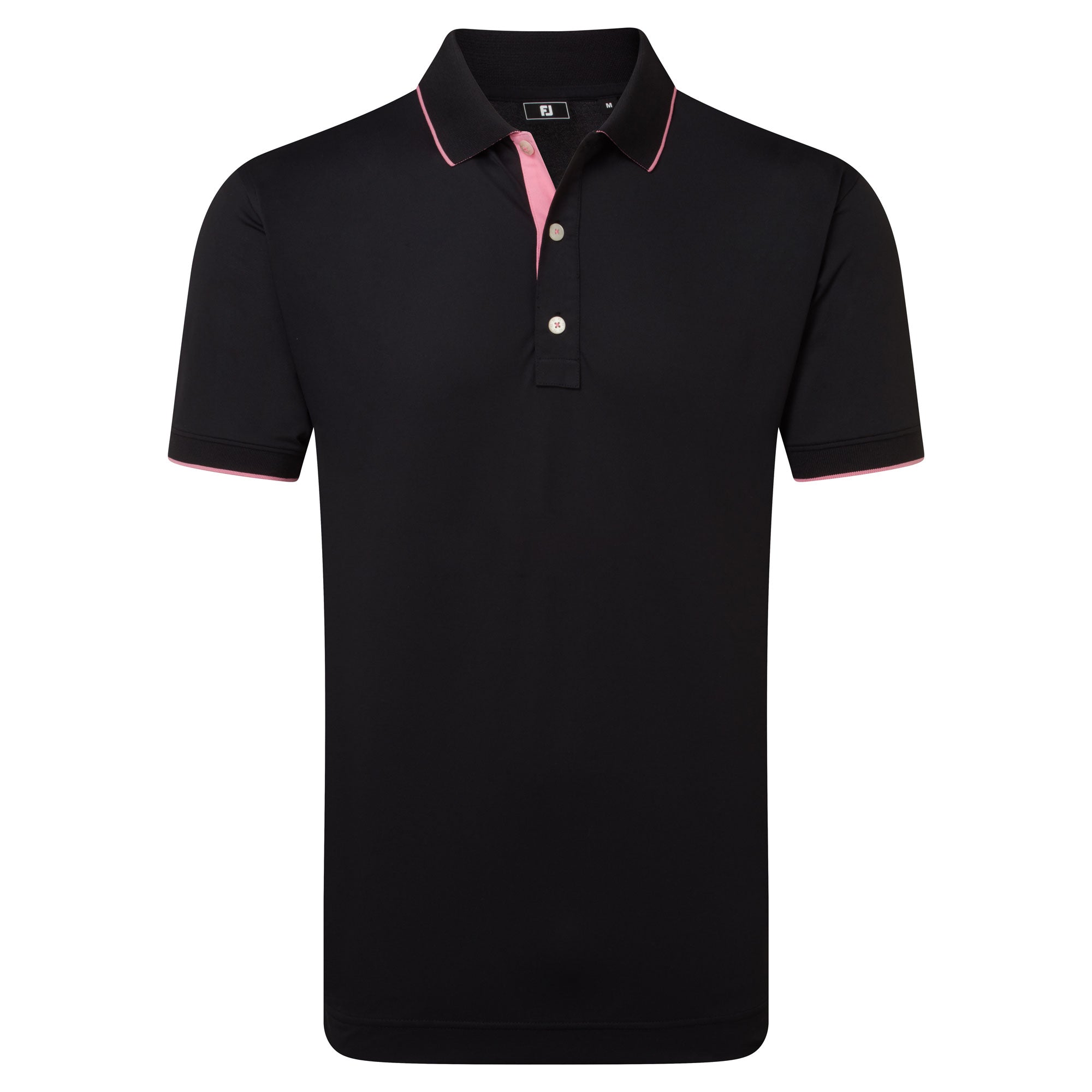 FootJoy Wordmark Pique Golf Polo Shirt - Black