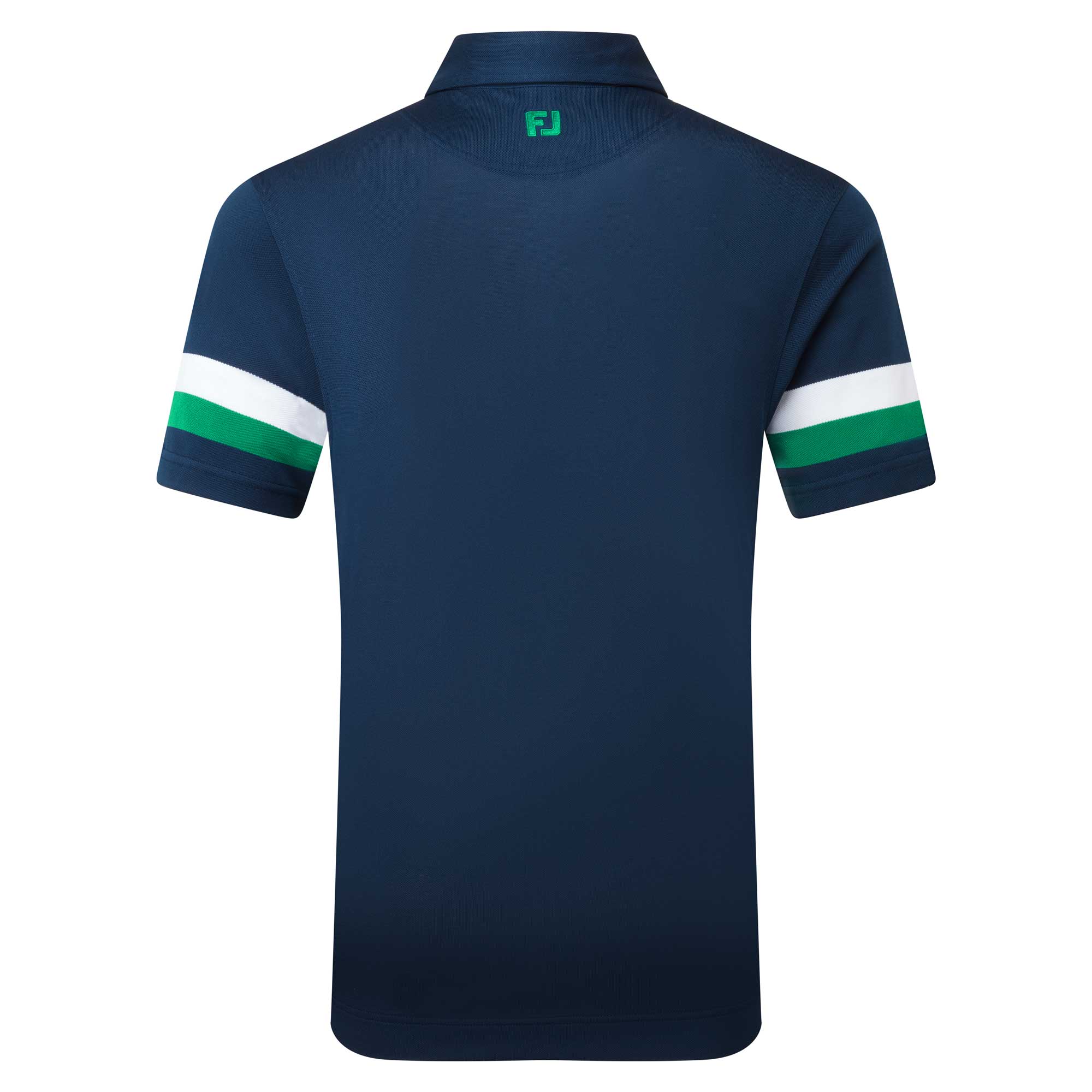 FootJoy Sleeve Stripe Golf Polo Shirt - Navy, Field Green & White