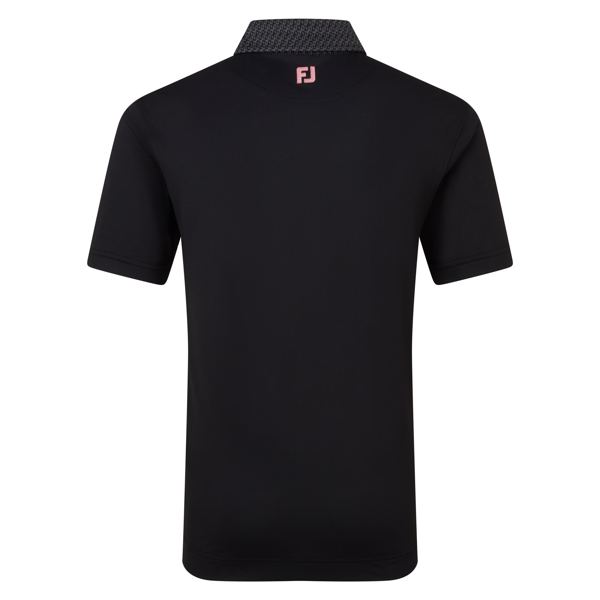 FootJoy Star Geo Trim Pique Golf Polo Shirt - Black