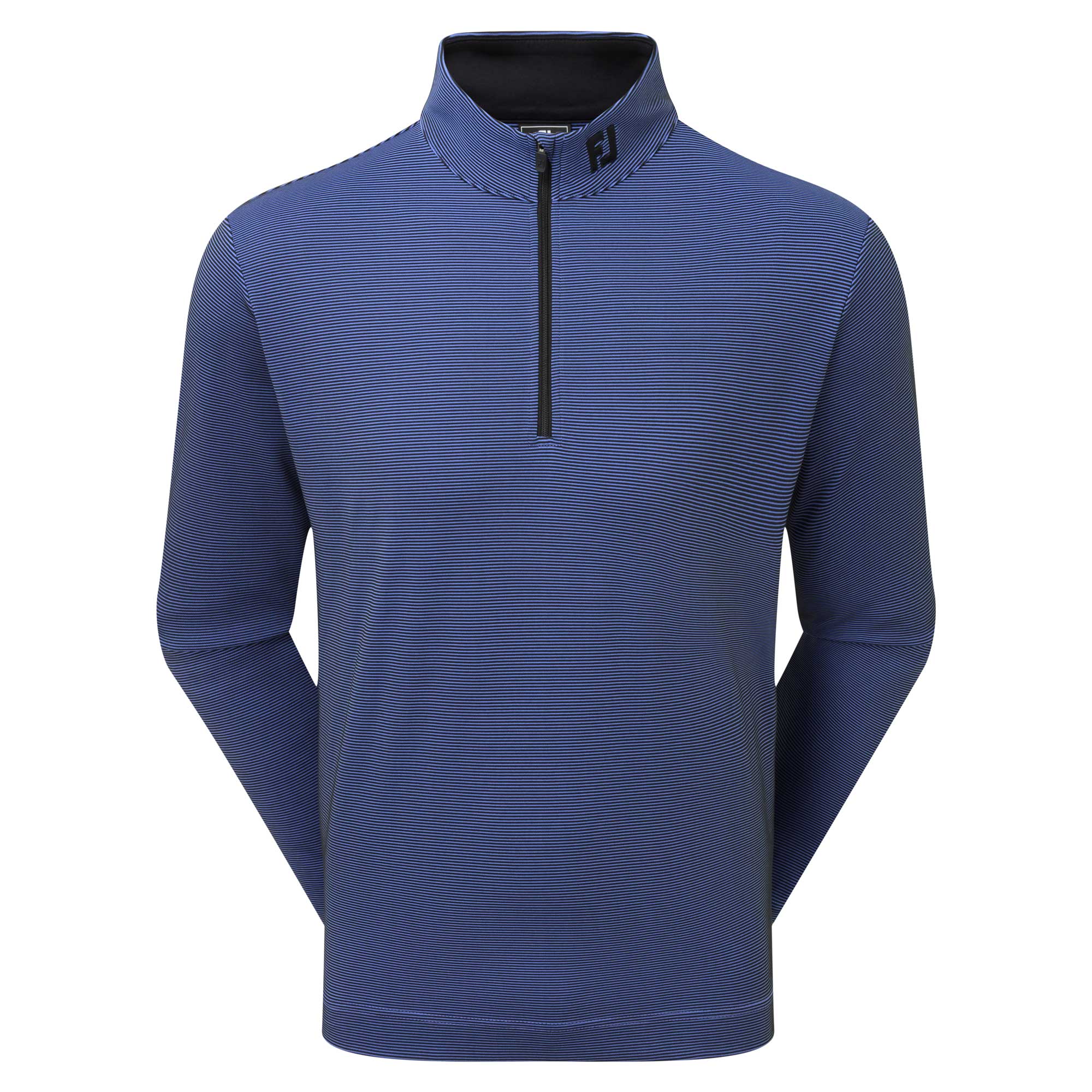 FootJoy Ottoman Stripe Chill-Out Quarter-Zip Pullover - Black & Violet