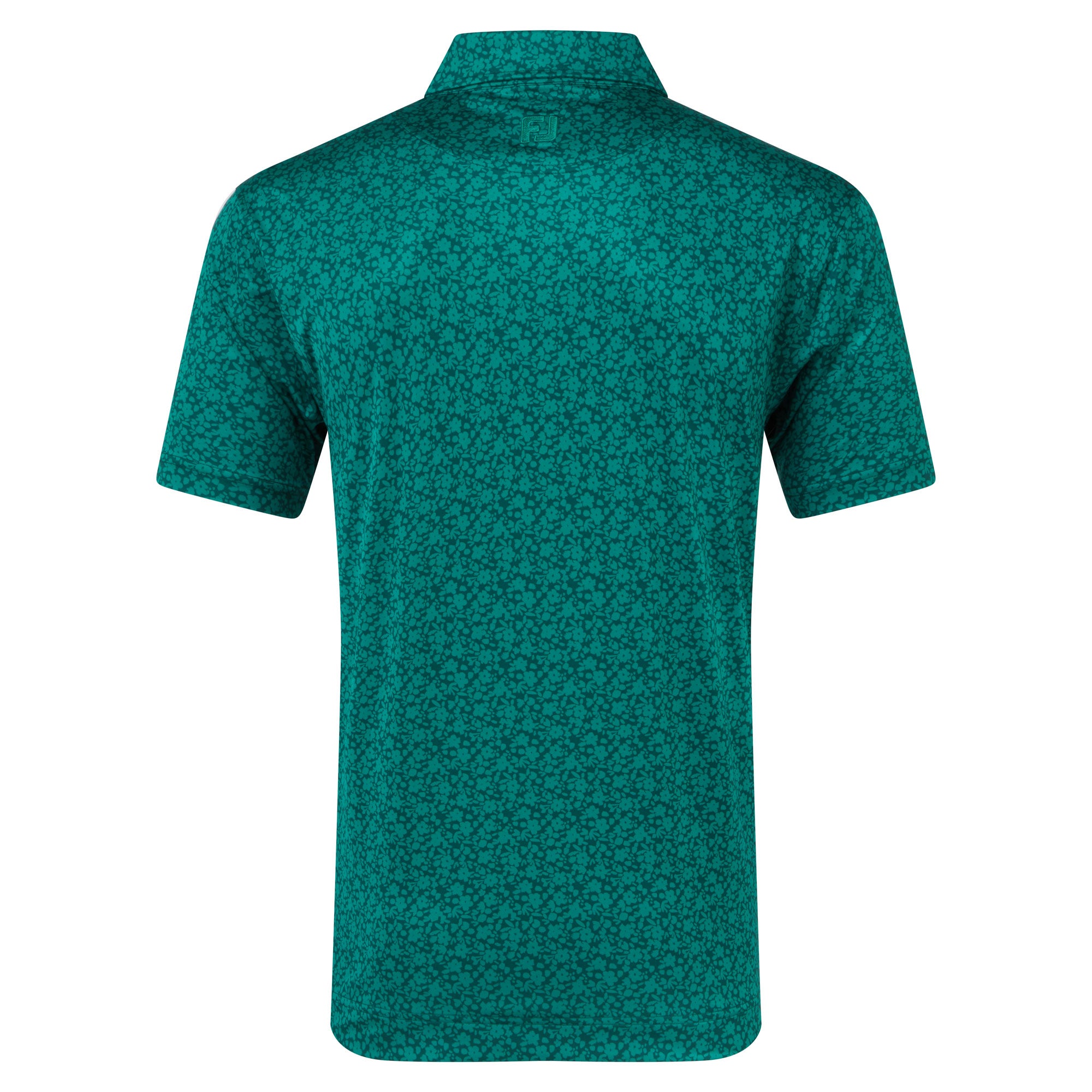 FootJoy Printed Floral Lisle Golf Polo Shirt - Field Green