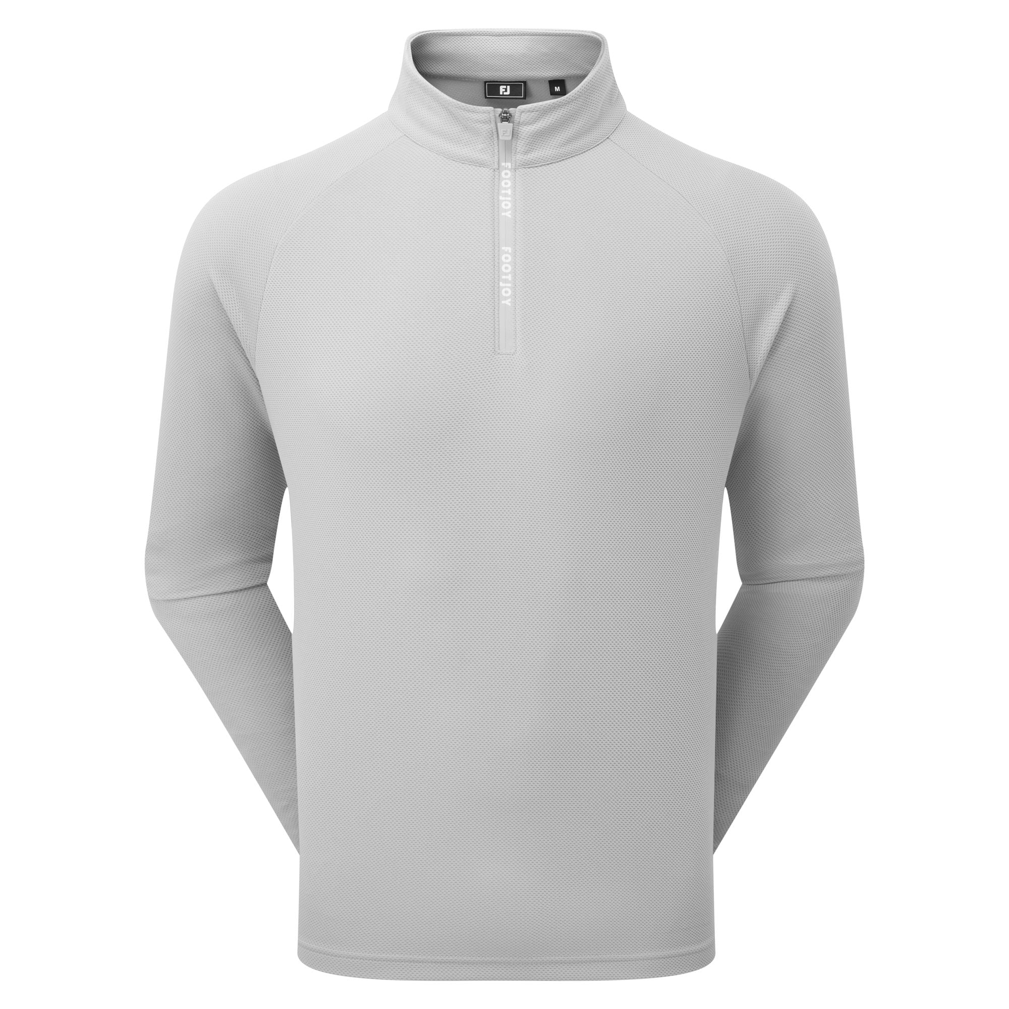 FootJoy Wordmark Chill-Out Quarter-Zip Pullover - Grey & White