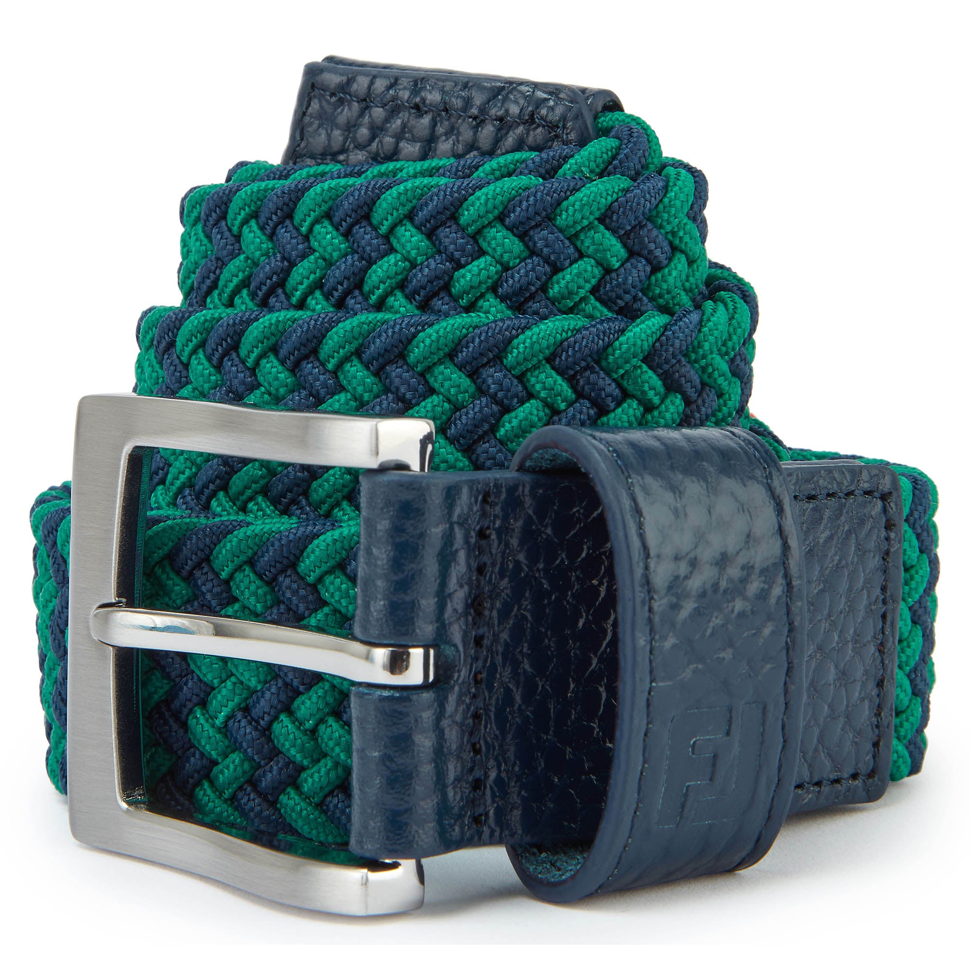 Footjoy Braided Golf Belt - Navy & Field Green