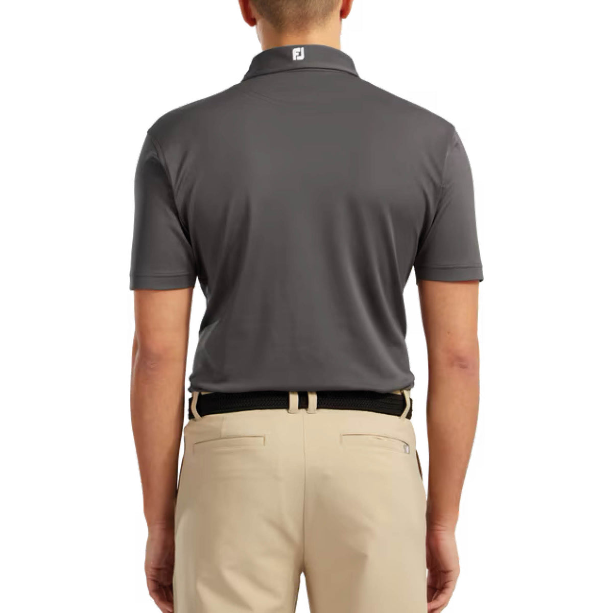 FootJoy Stretch Pique Solid Golf Polo Shirt - Charcoal