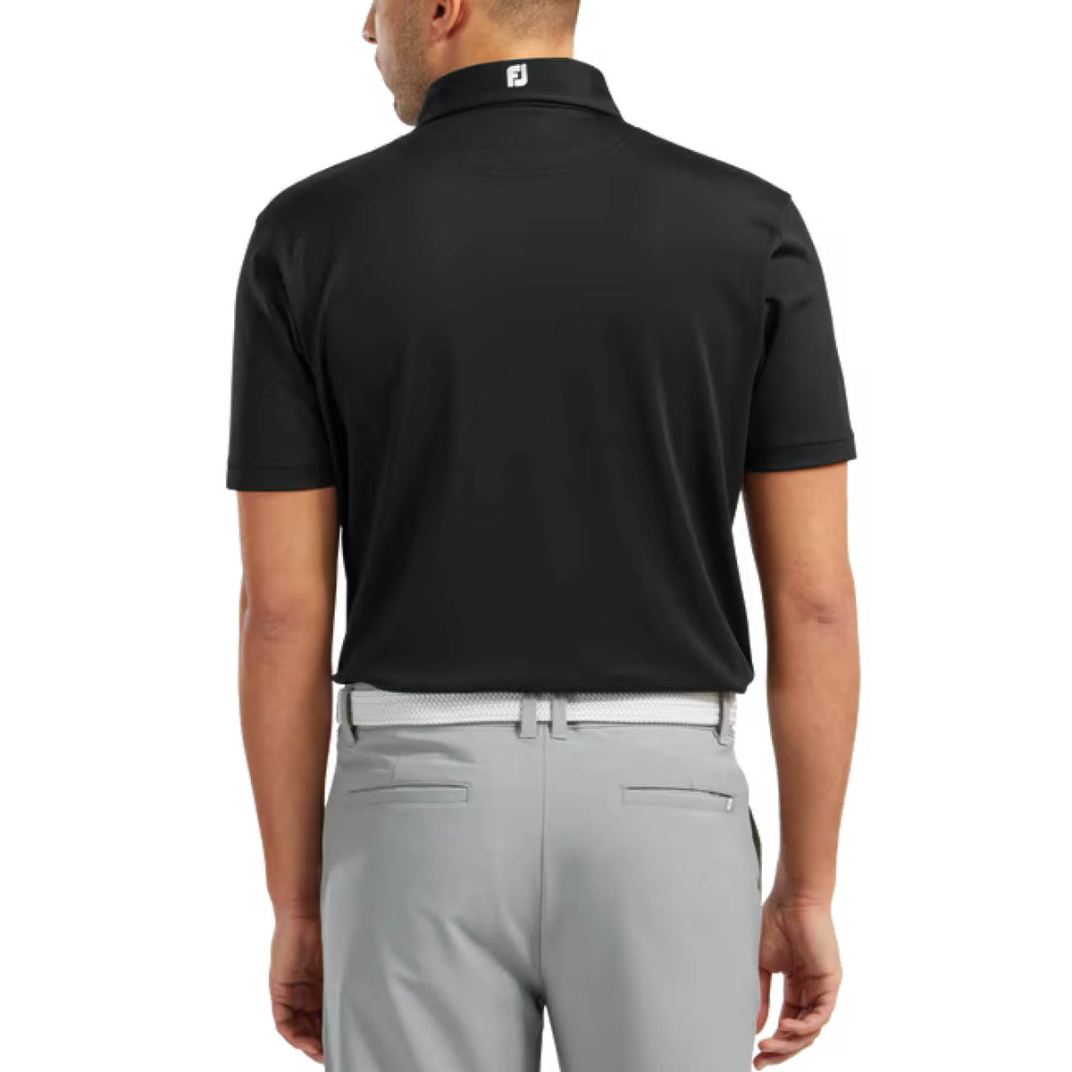 FootJoy Stretch Pique Solid Golf Polo Shirt - Black