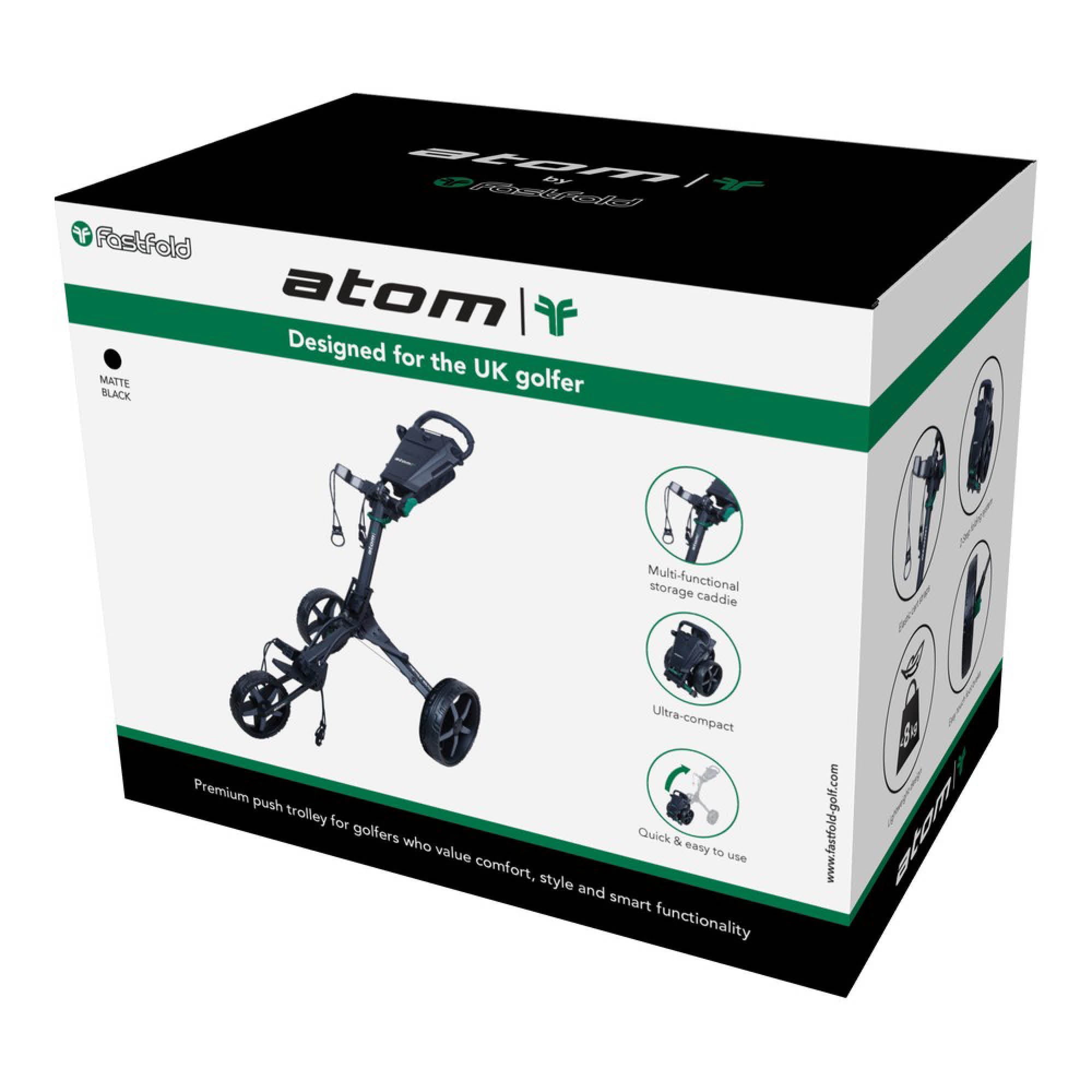 Fastfold Atom Compact Golf Push Trolley - Black
