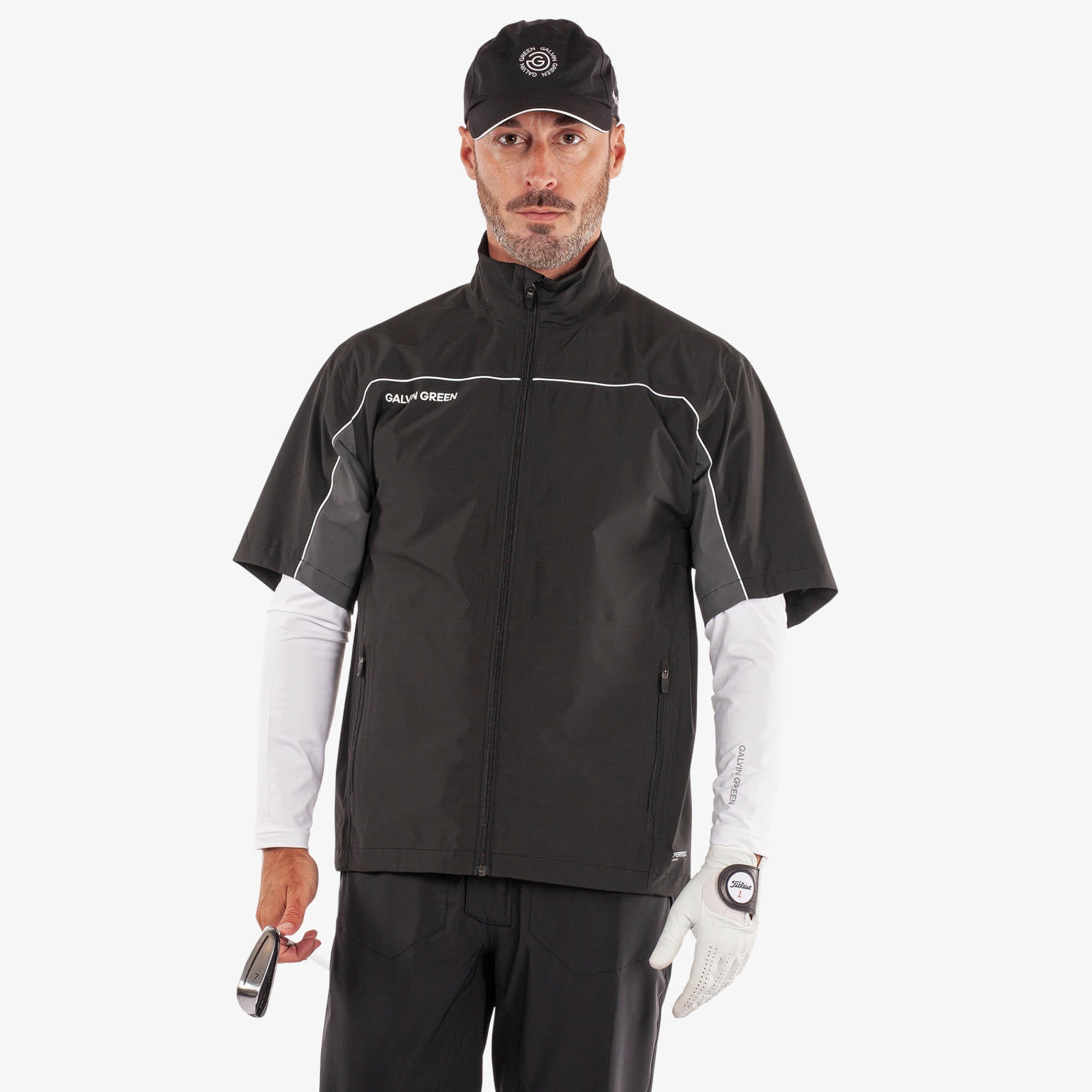 Galvin Green Air Waterproof Golf Jacket - Black & Forged Iron