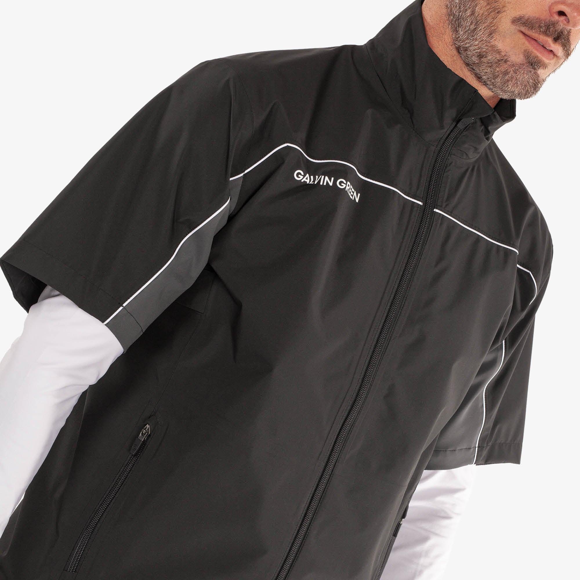 Galvin Green Air Waterproof Golf Jacket - Black & Forged Iron