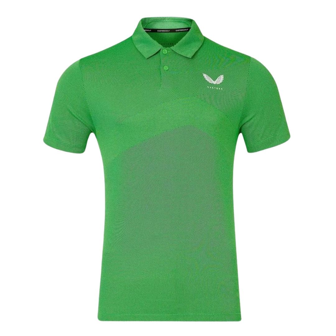 Castore Engineered Knit Golf Polo Shirt (Pine Green)